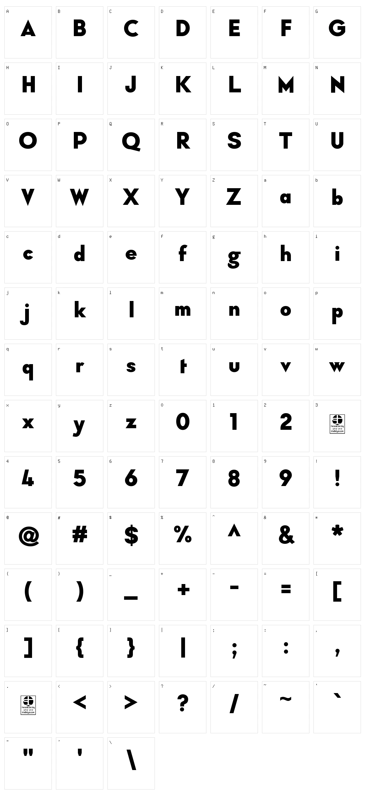 Typo Formal Character Set