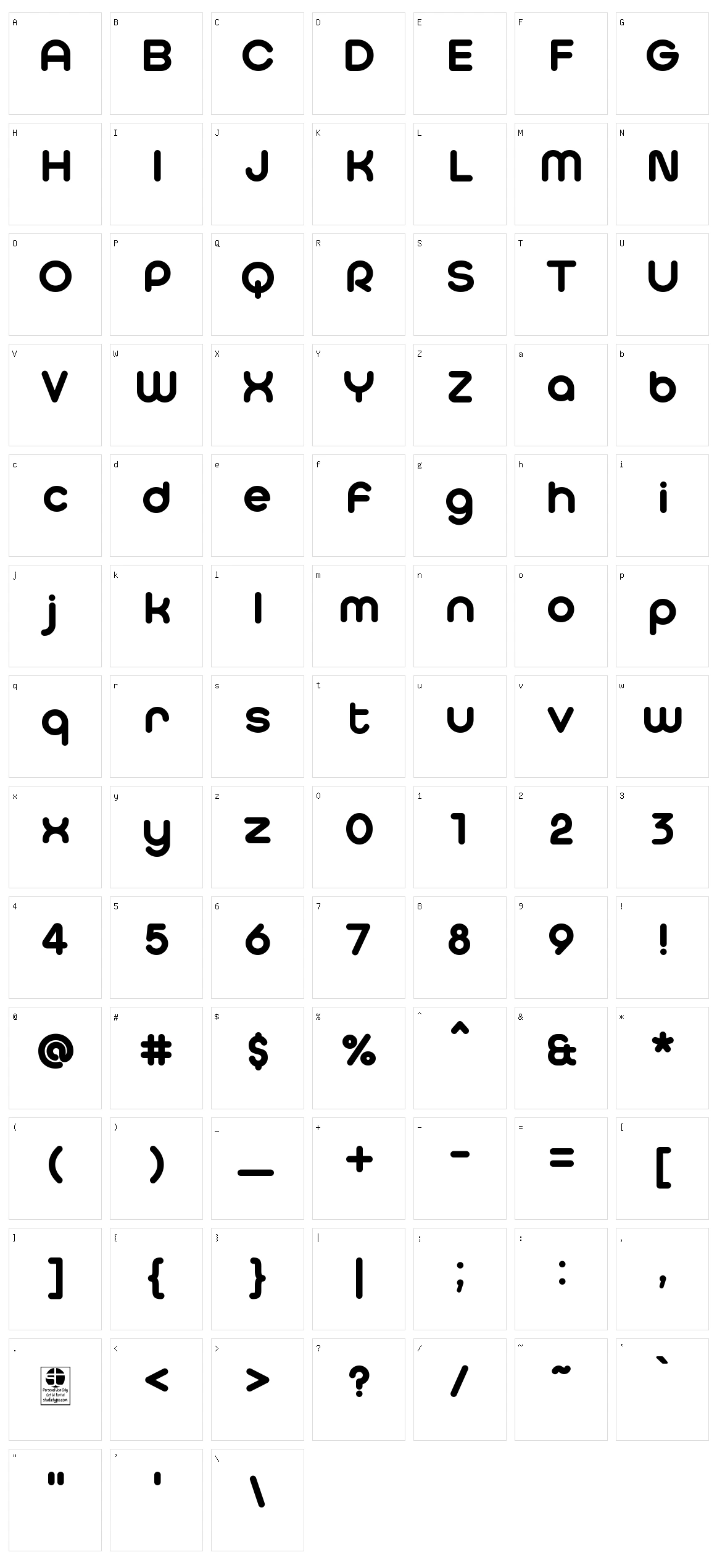Typo Hoop Character Set