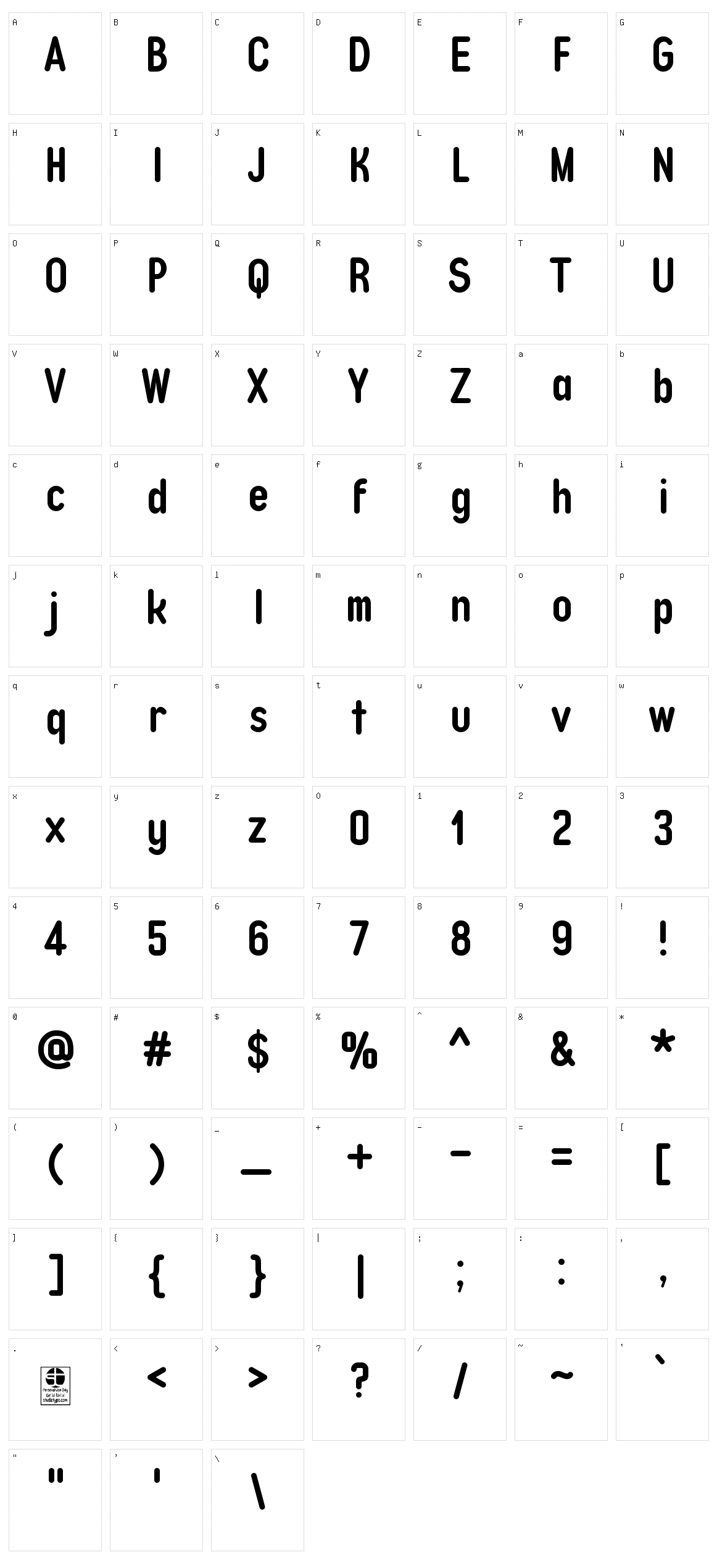 Typo Quik Character Set