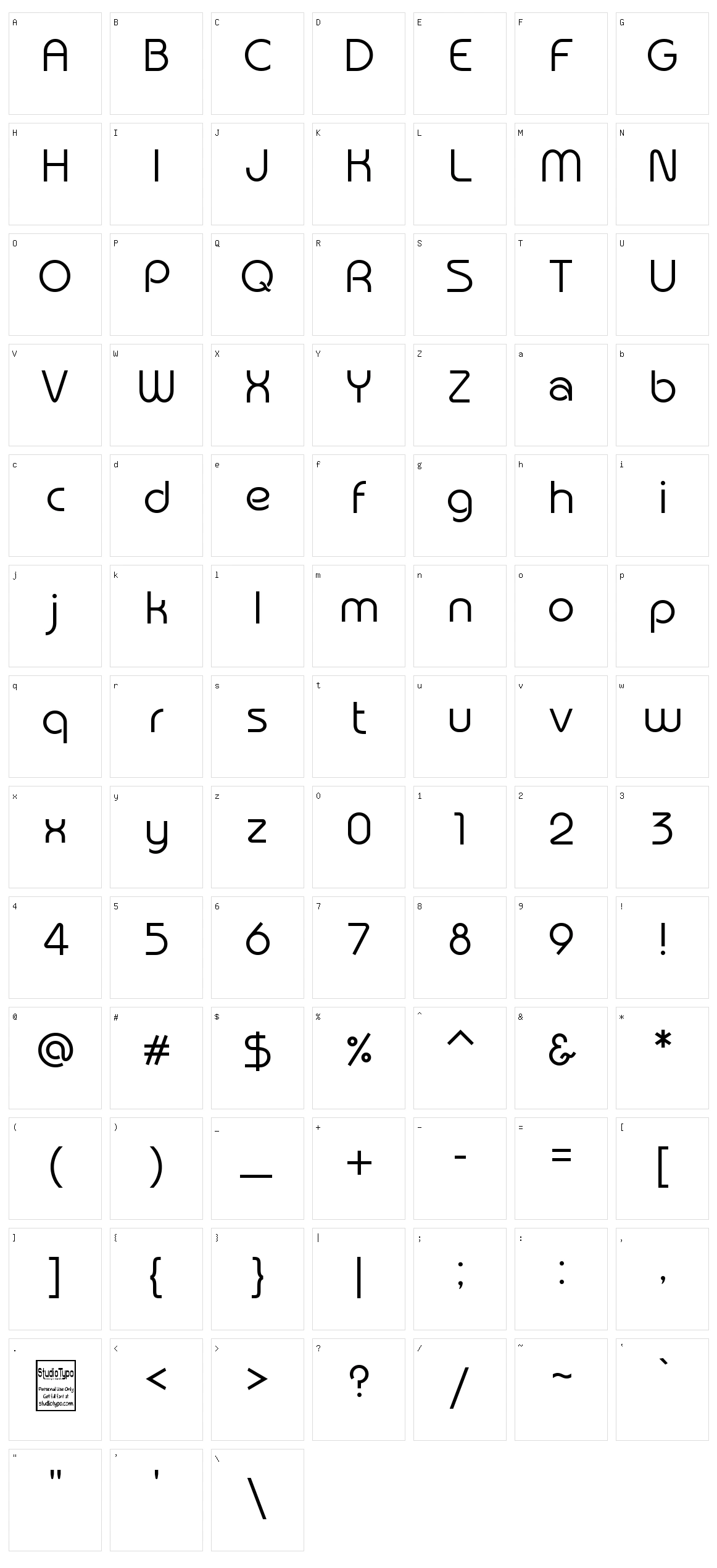 Typografix Character Set