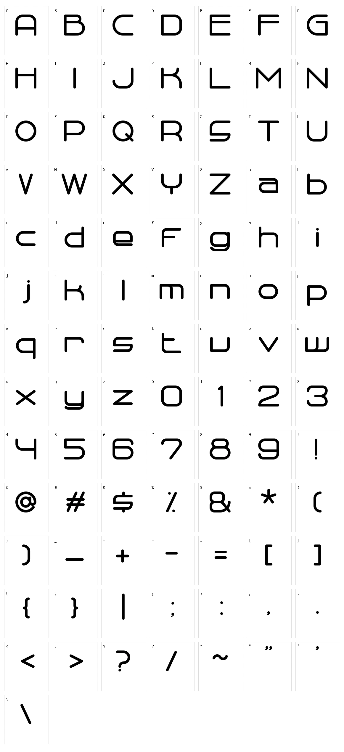 Typoline Character Set