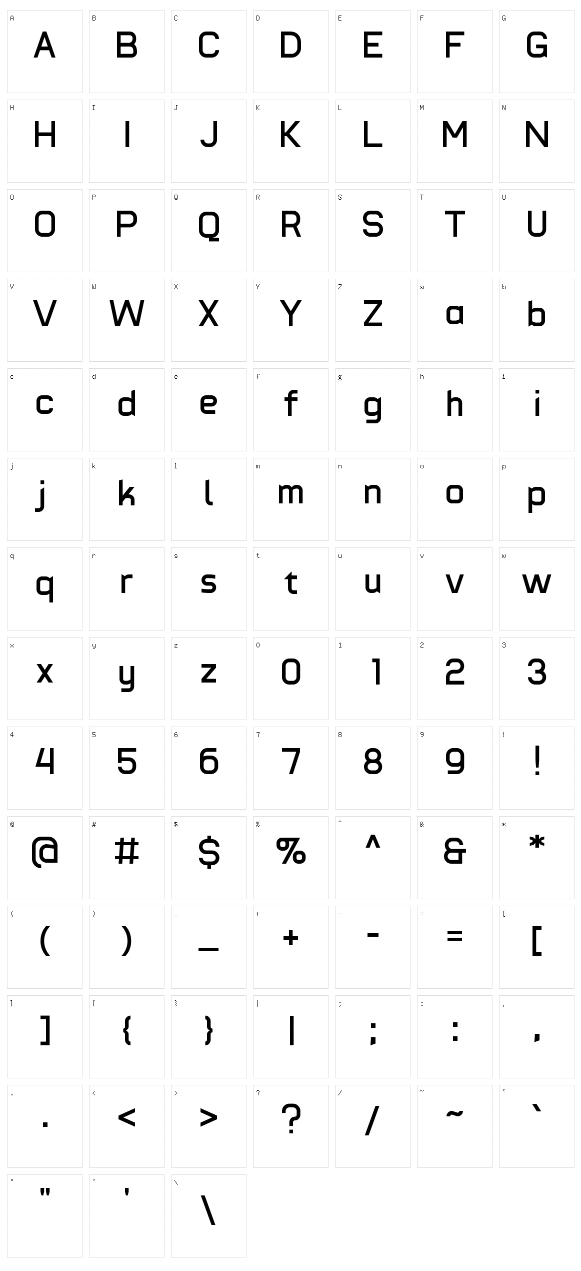 Typomoderno Character Set