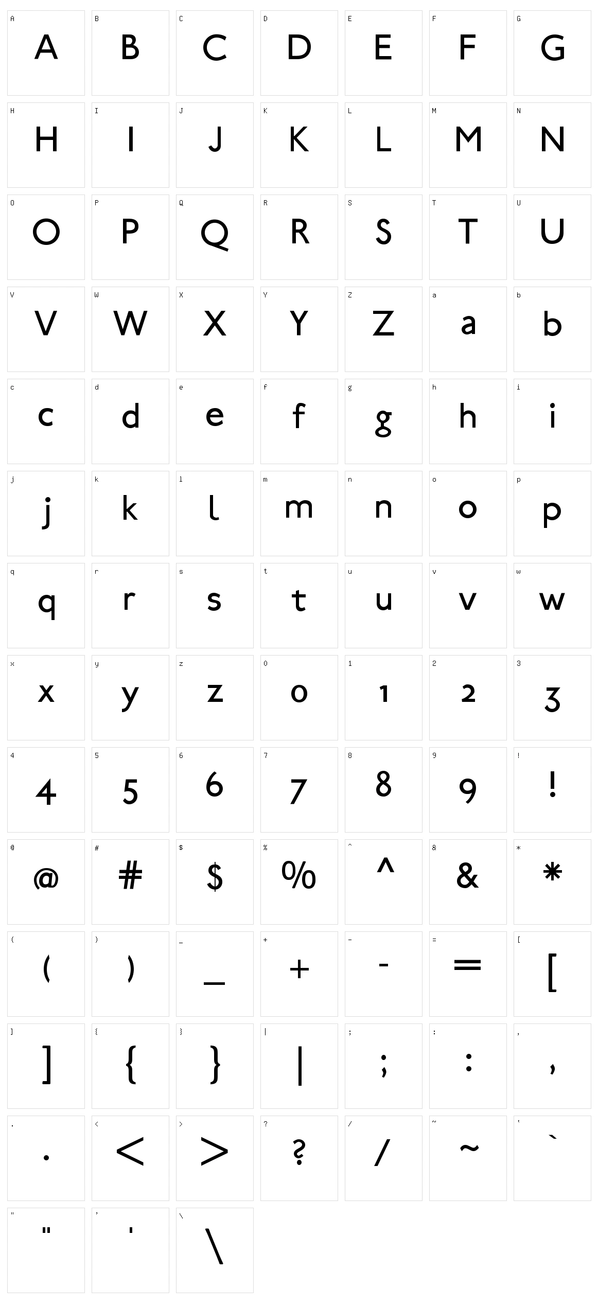 UBahn Character Set
