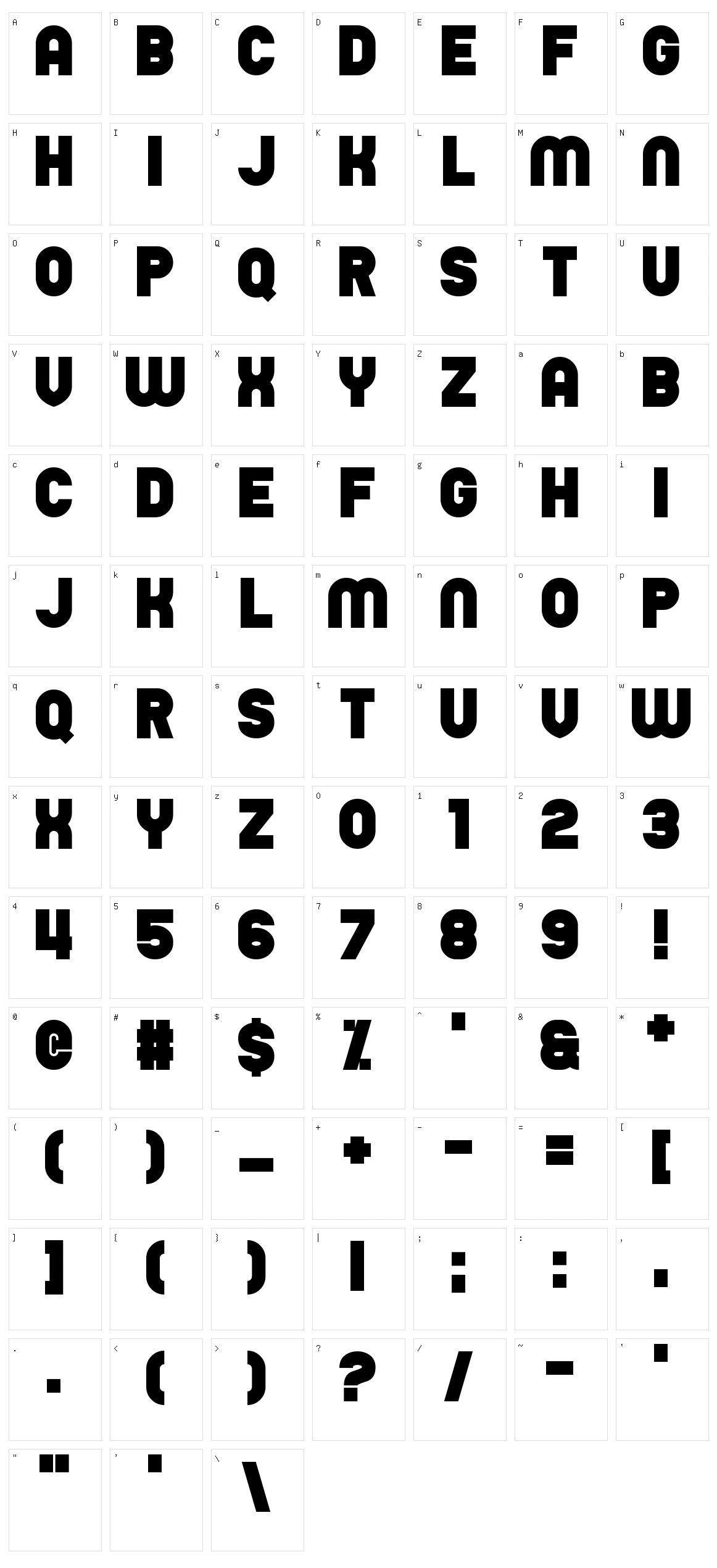 Unability Character Set