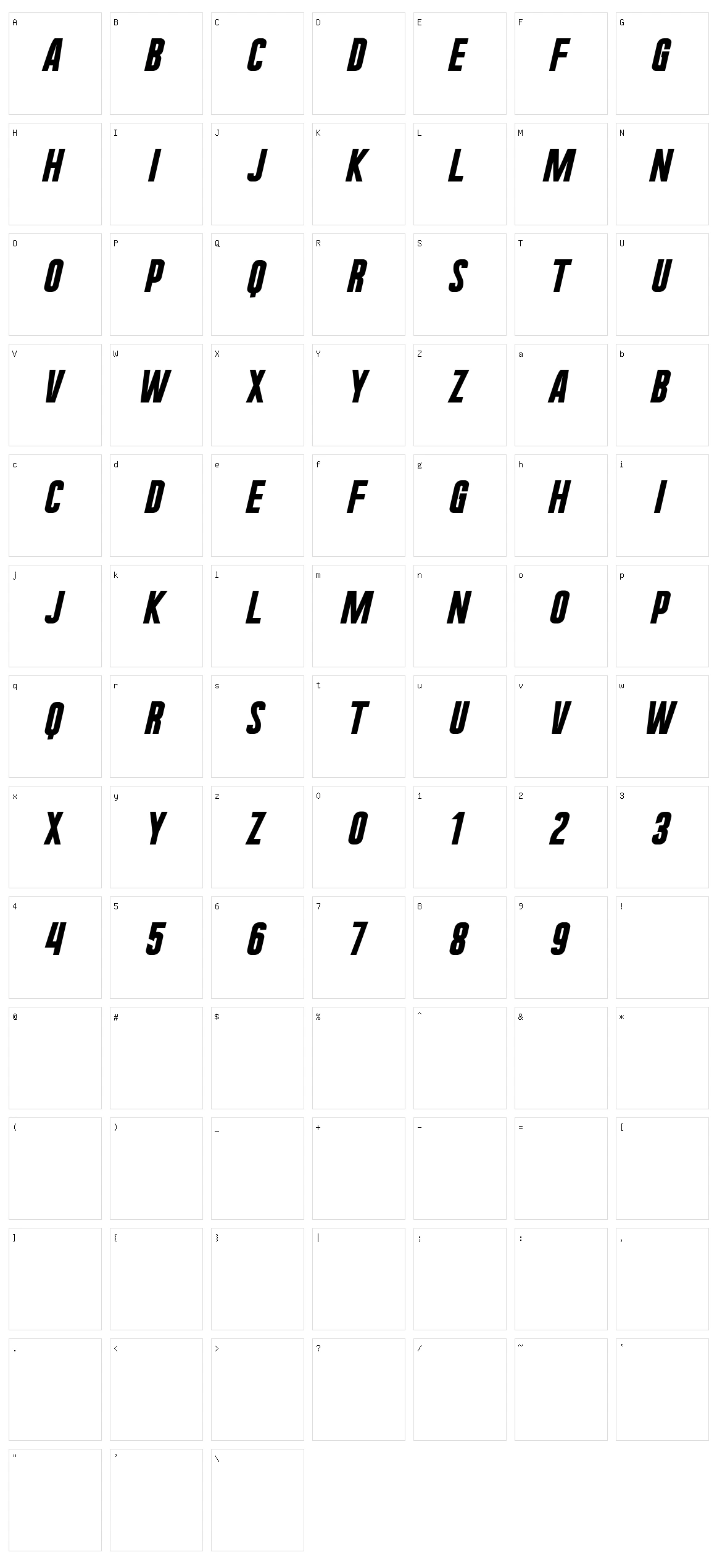 Urae Nium Character Set