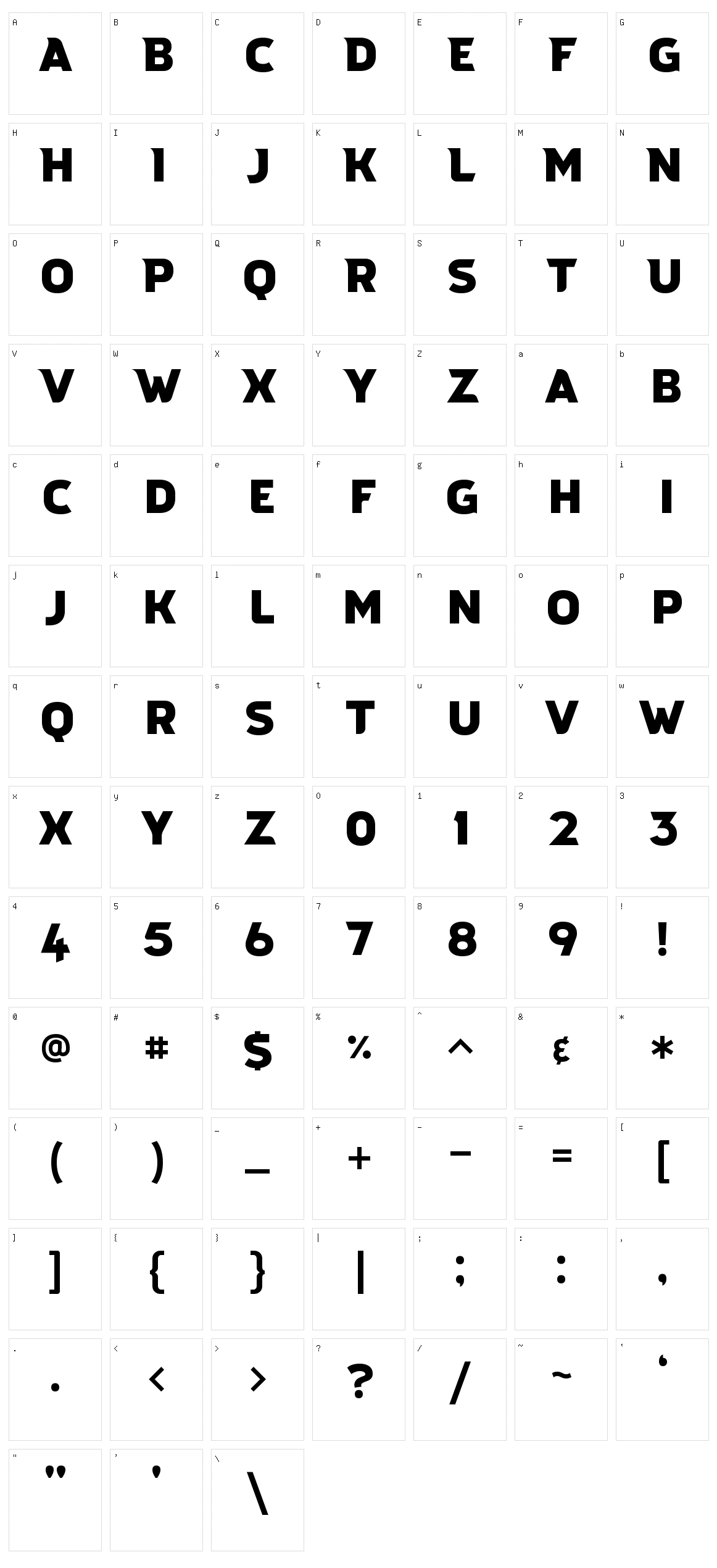 Ustulo Character Set