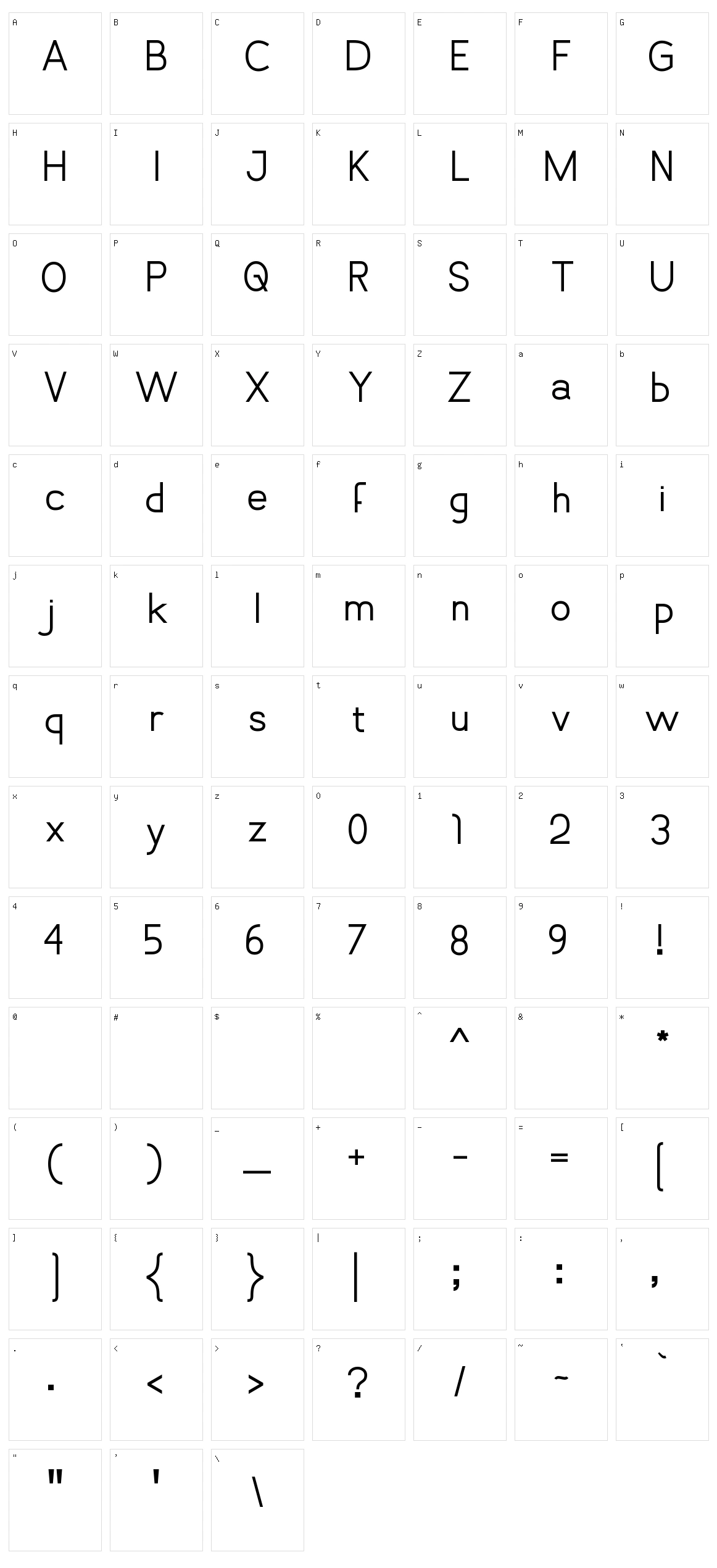 Vanlose Simple Type Character Set