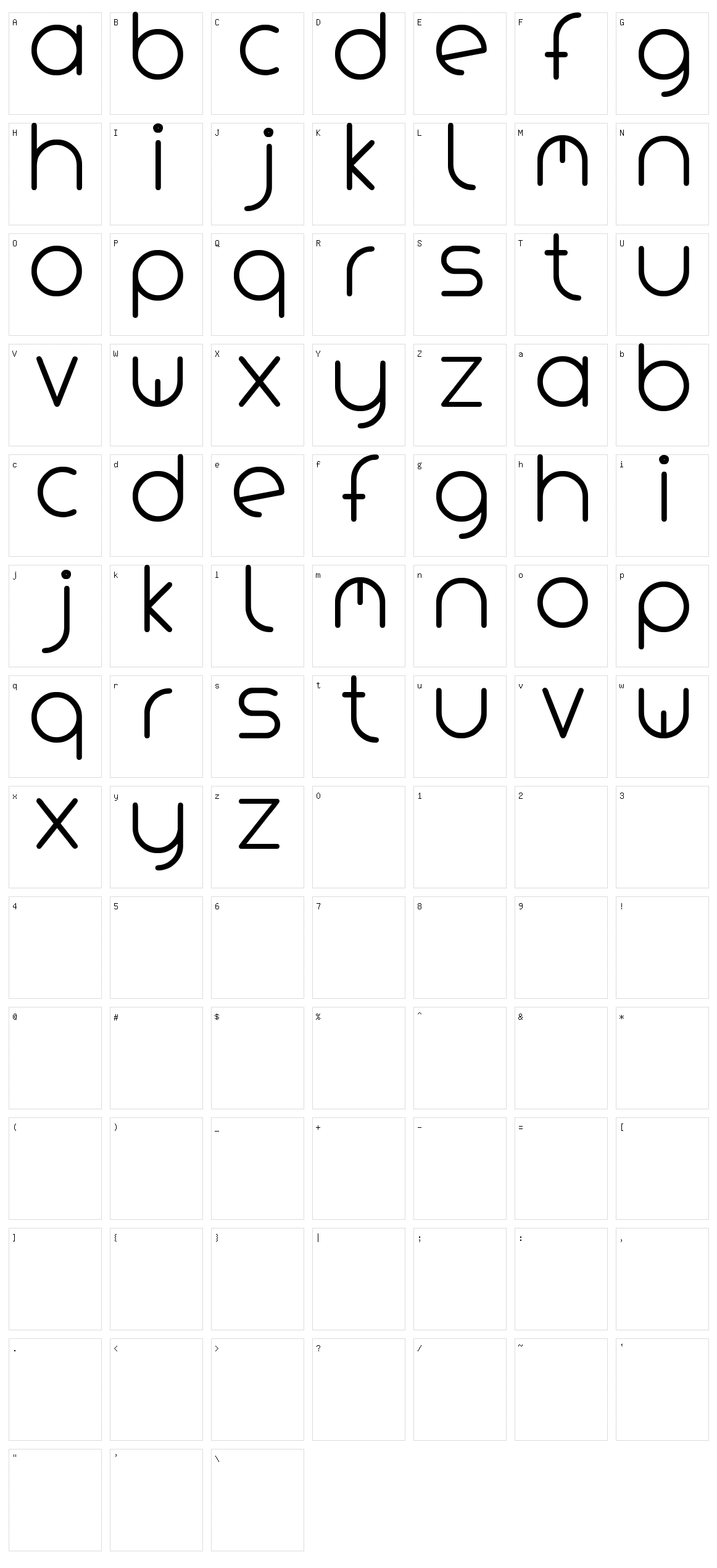 Variada TFB Character Set