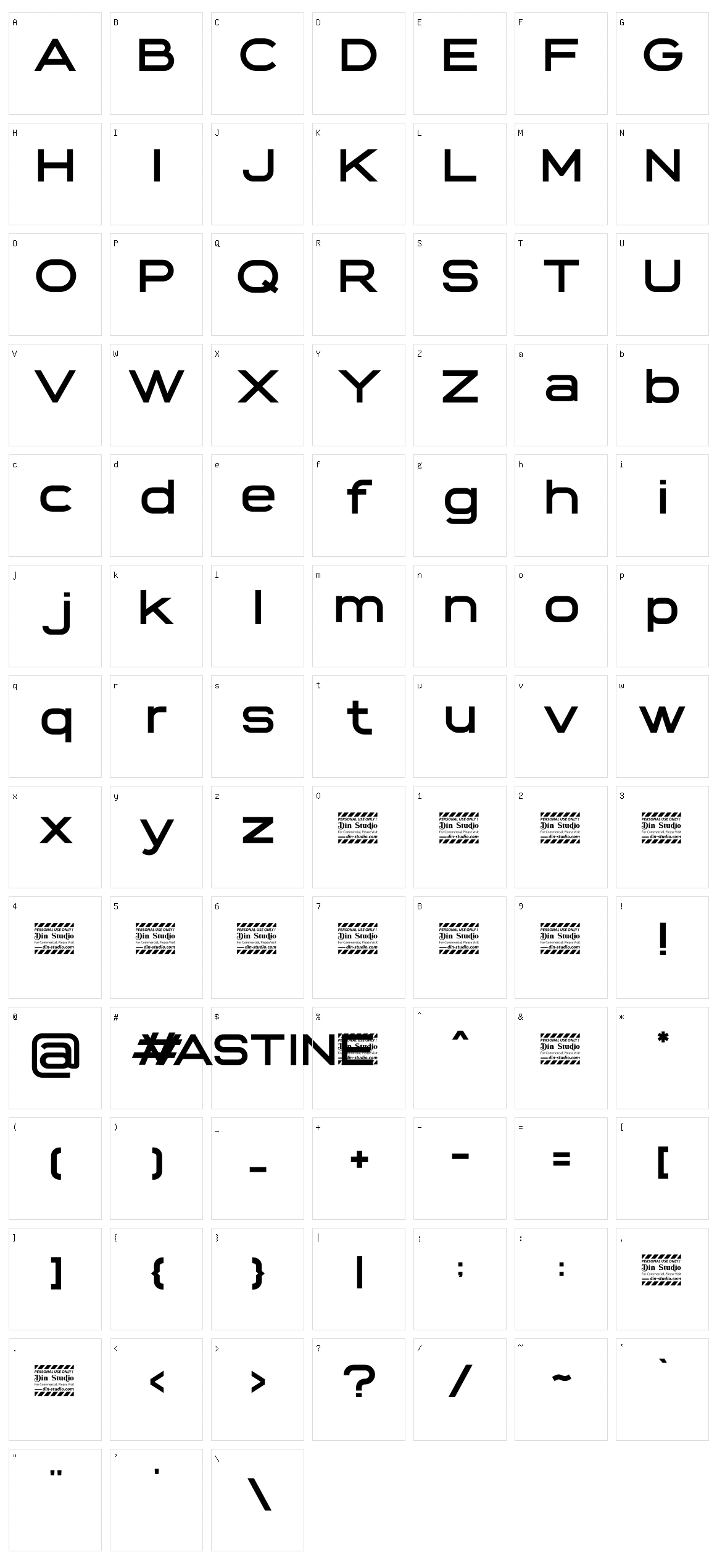 Vastine Character Set