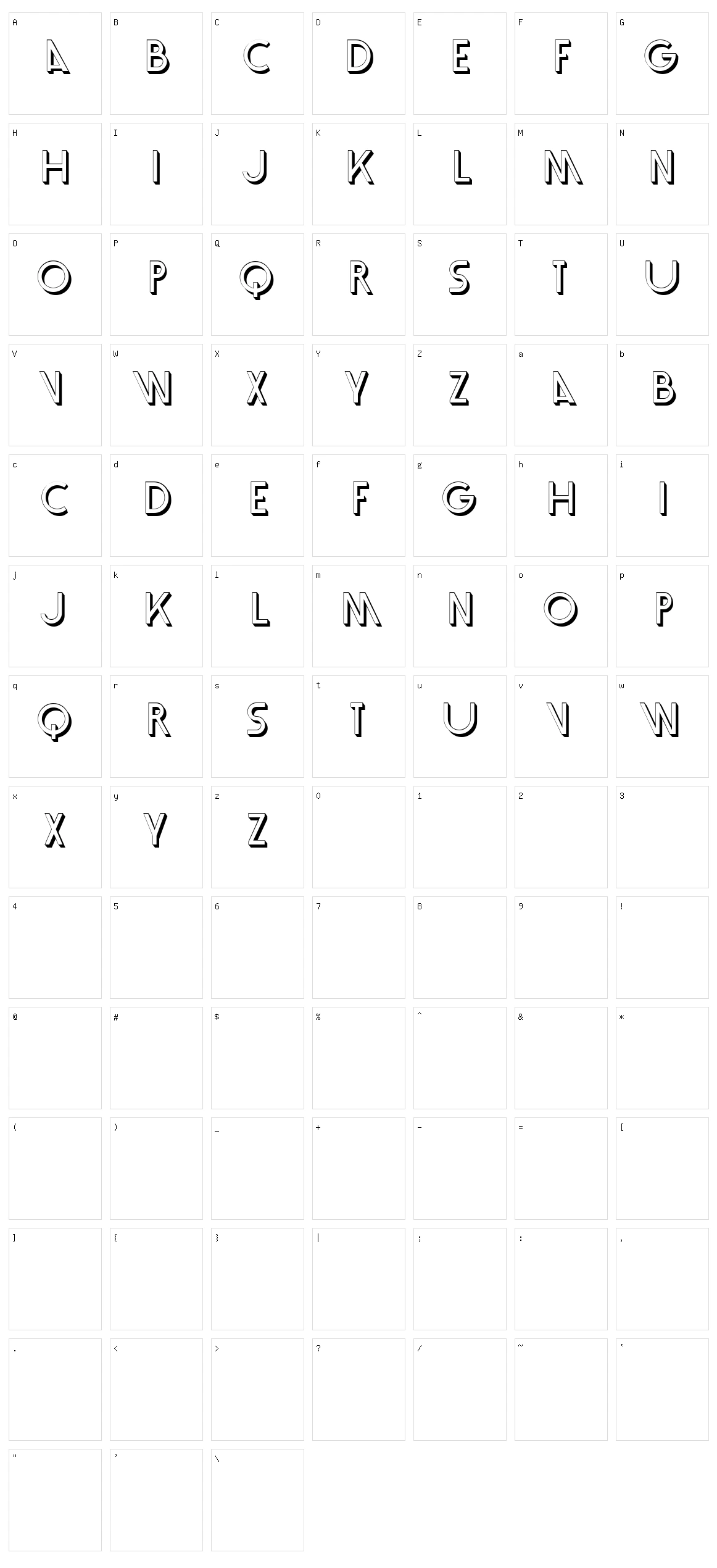 Vault Character Set