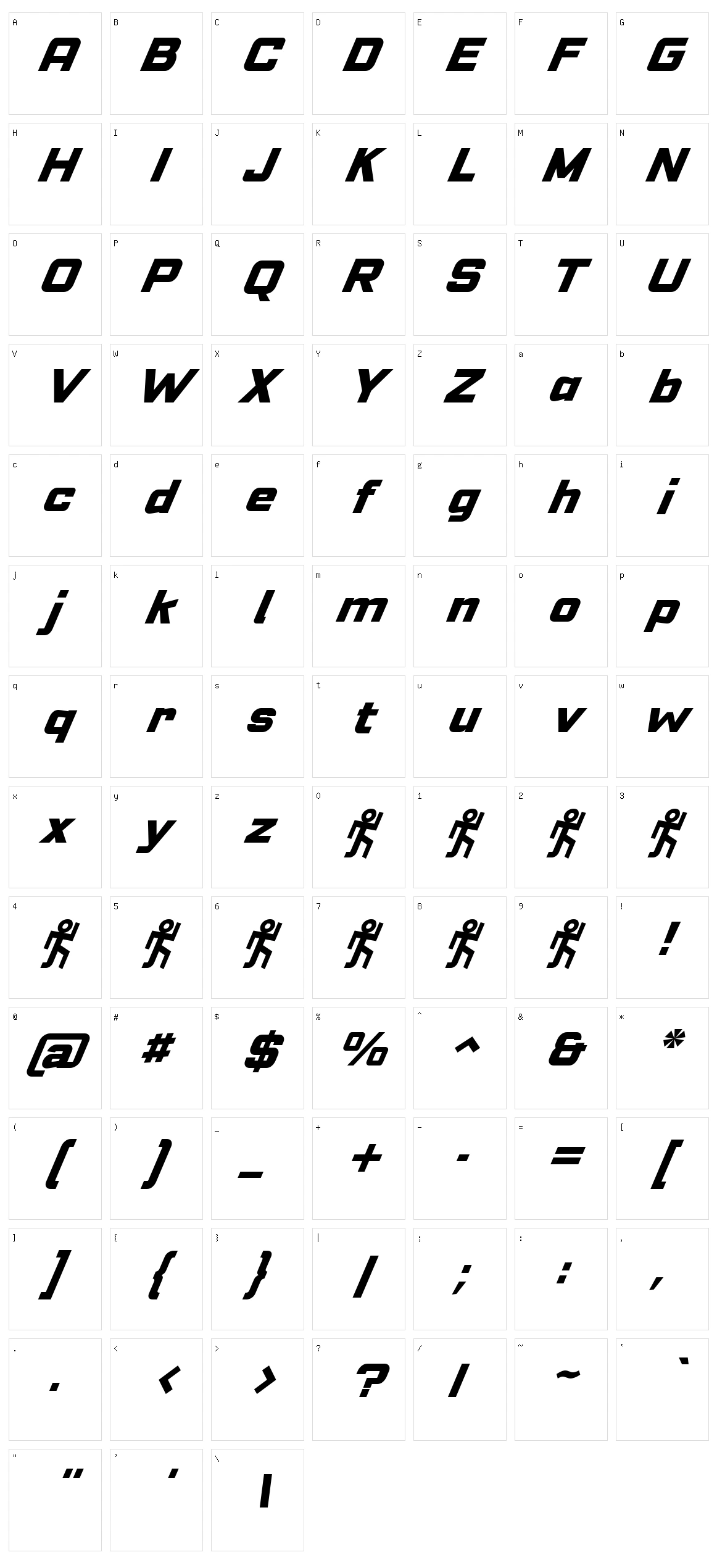 Velocista Character Set