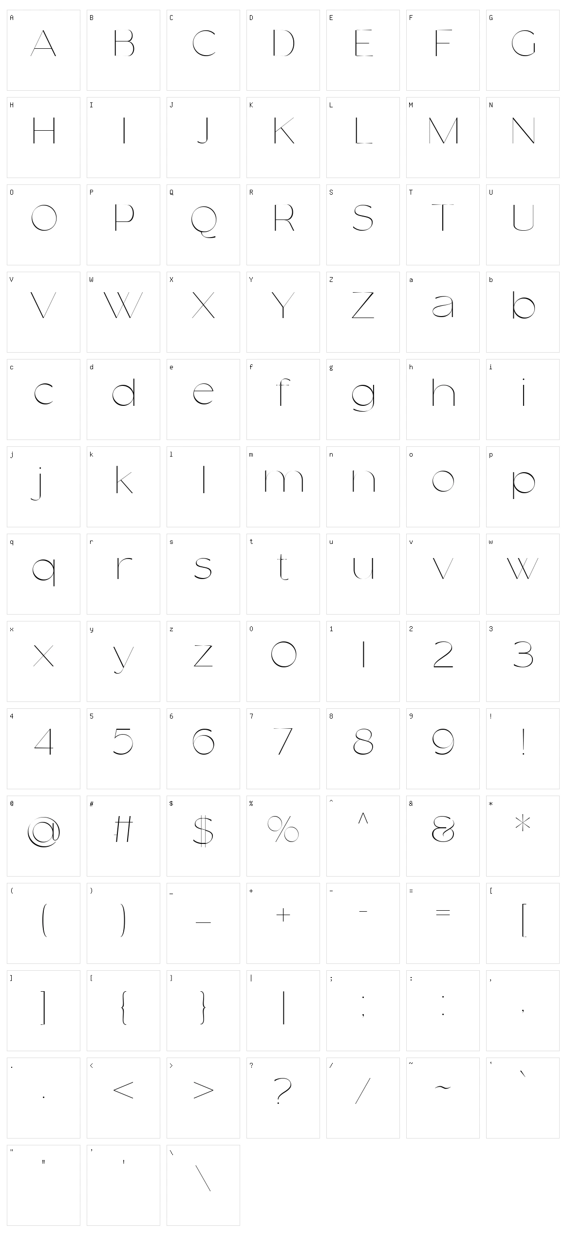 Venarotta Character Set