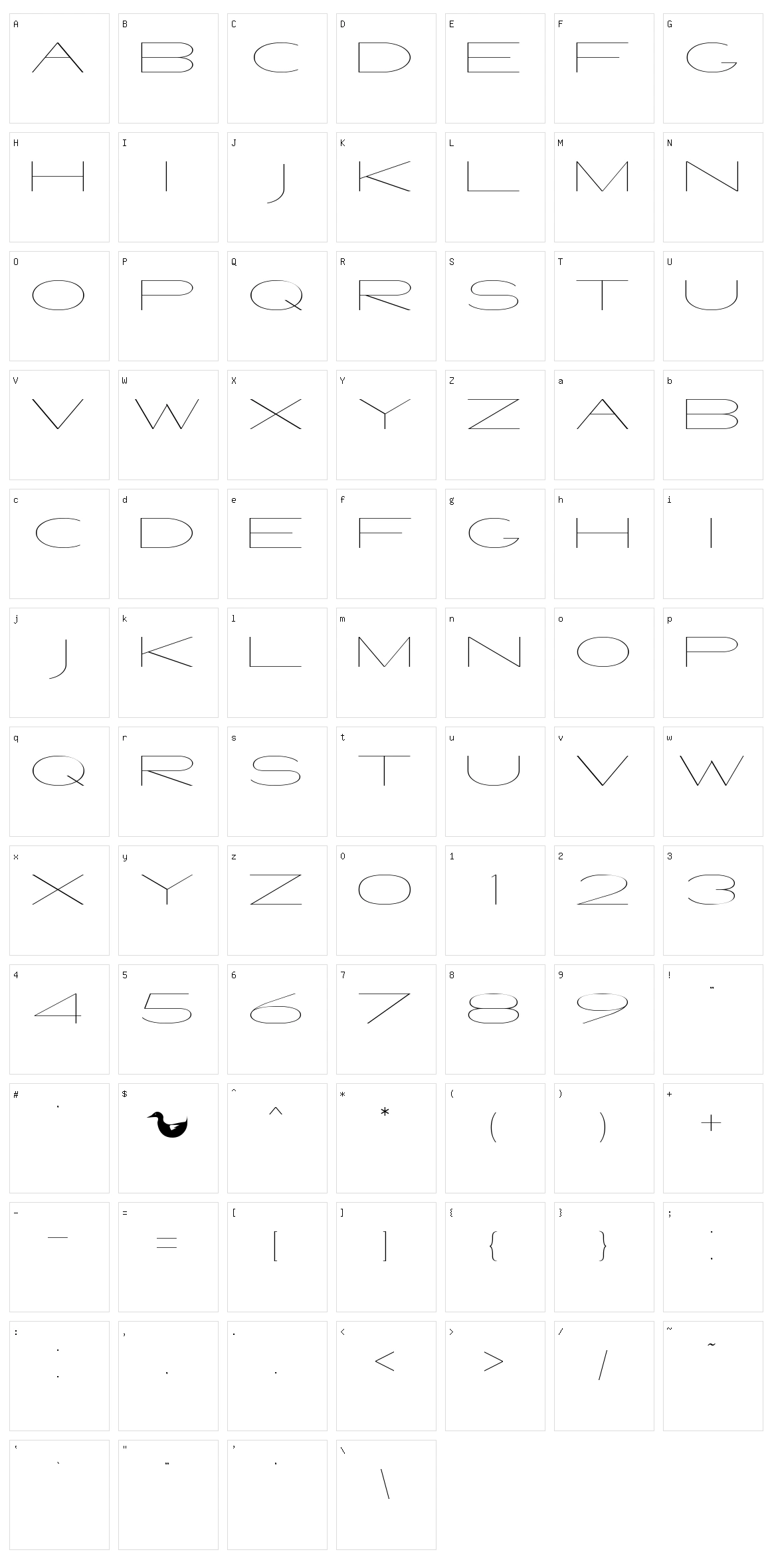 Venetian Sound System Character Set