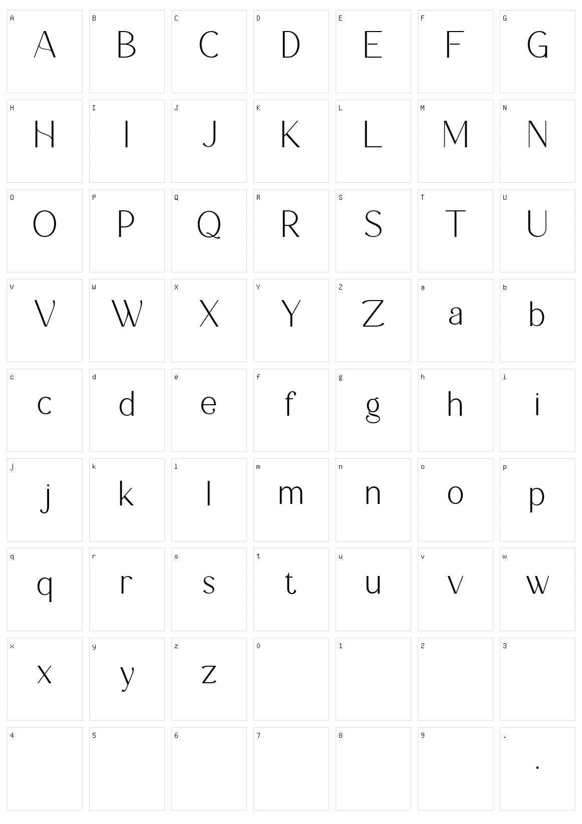 Vermina Character Set