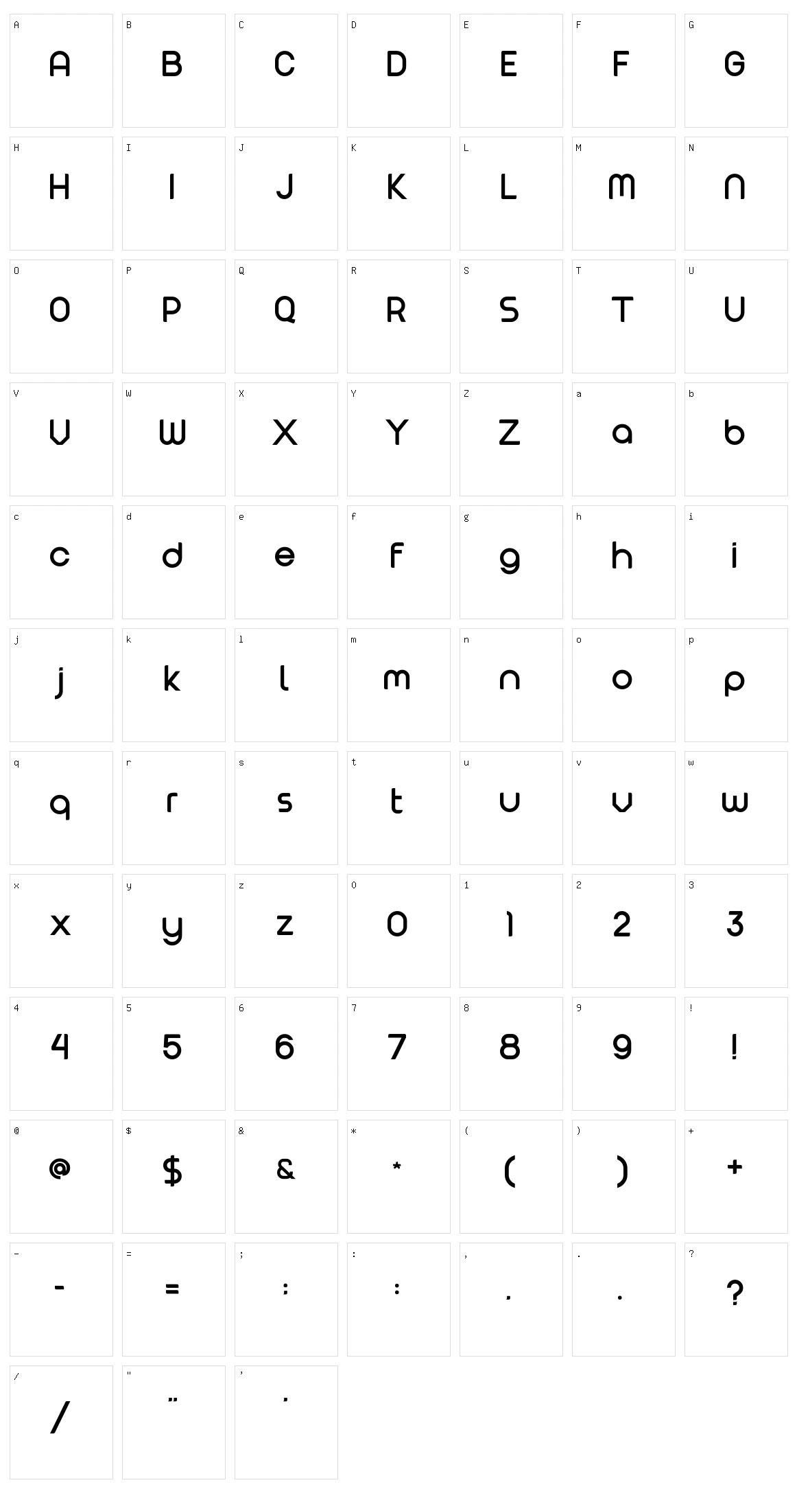 Verno Character Set