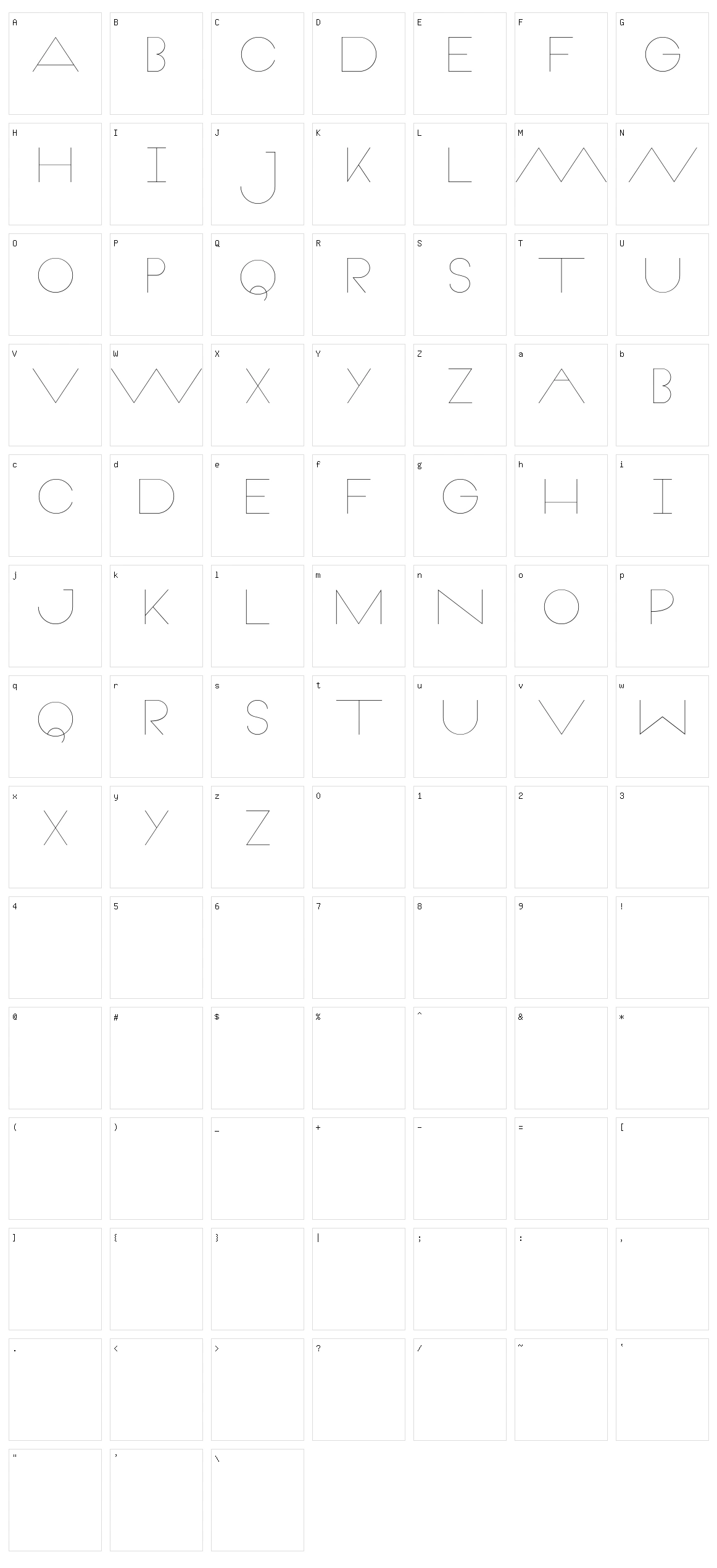 Veron Character Set