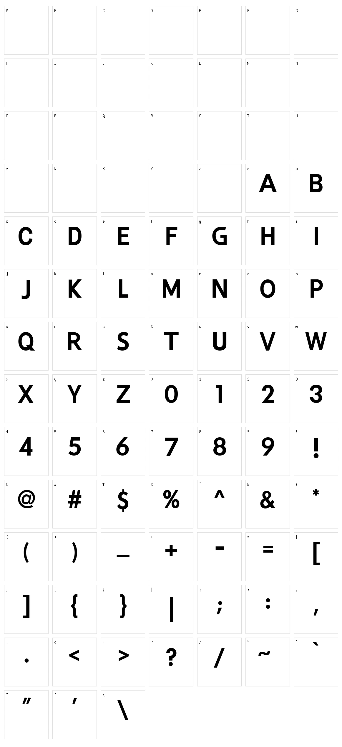 Vertexio Character Set