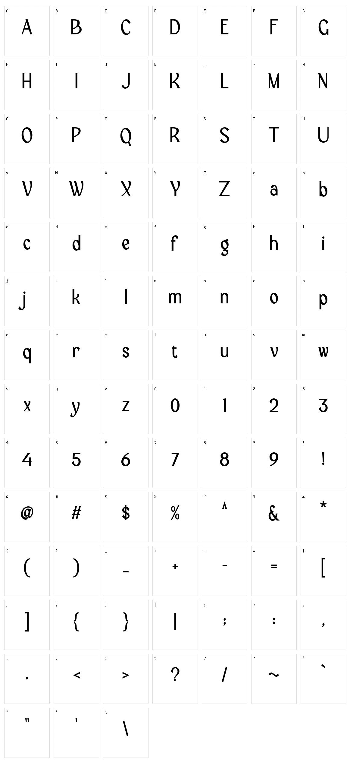 Villages Character Set