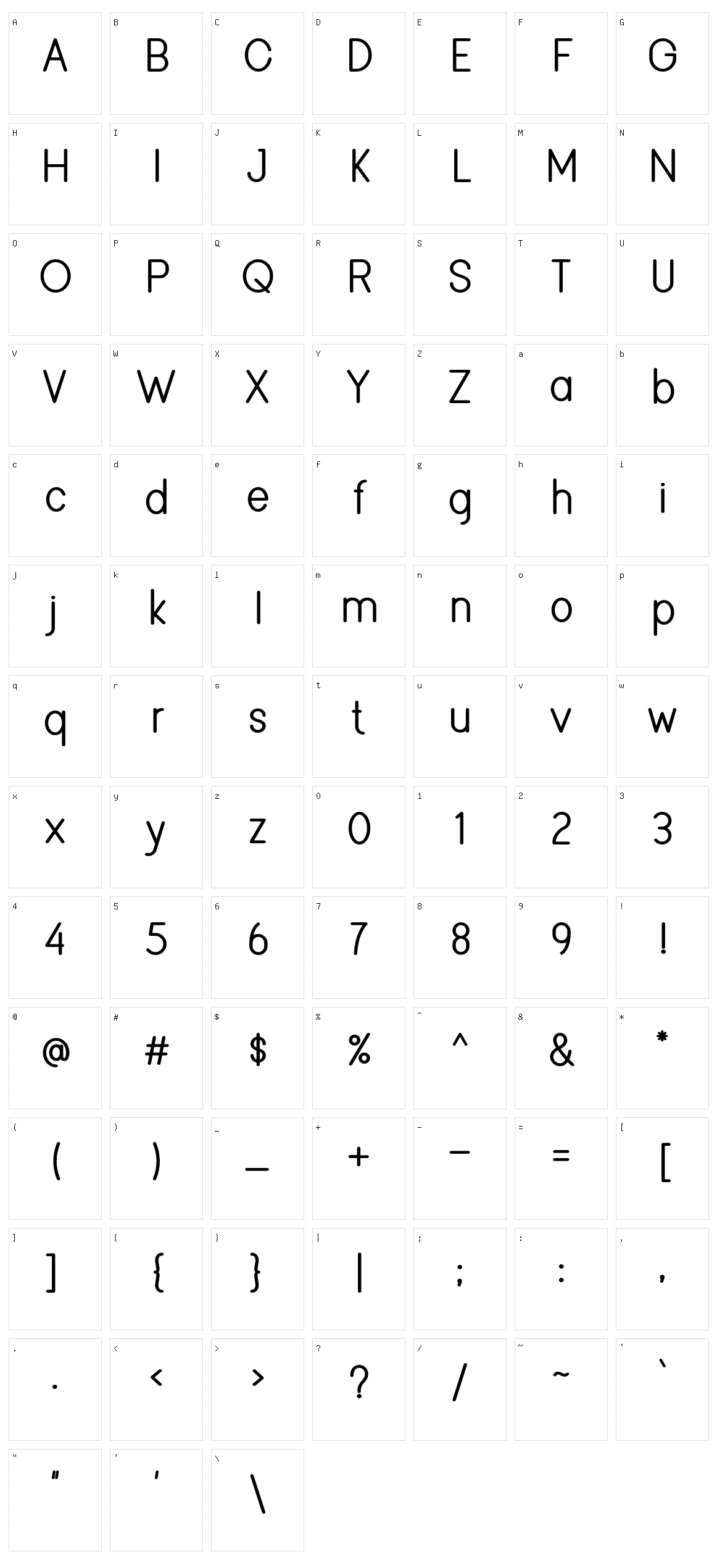 Viminalis Character Set