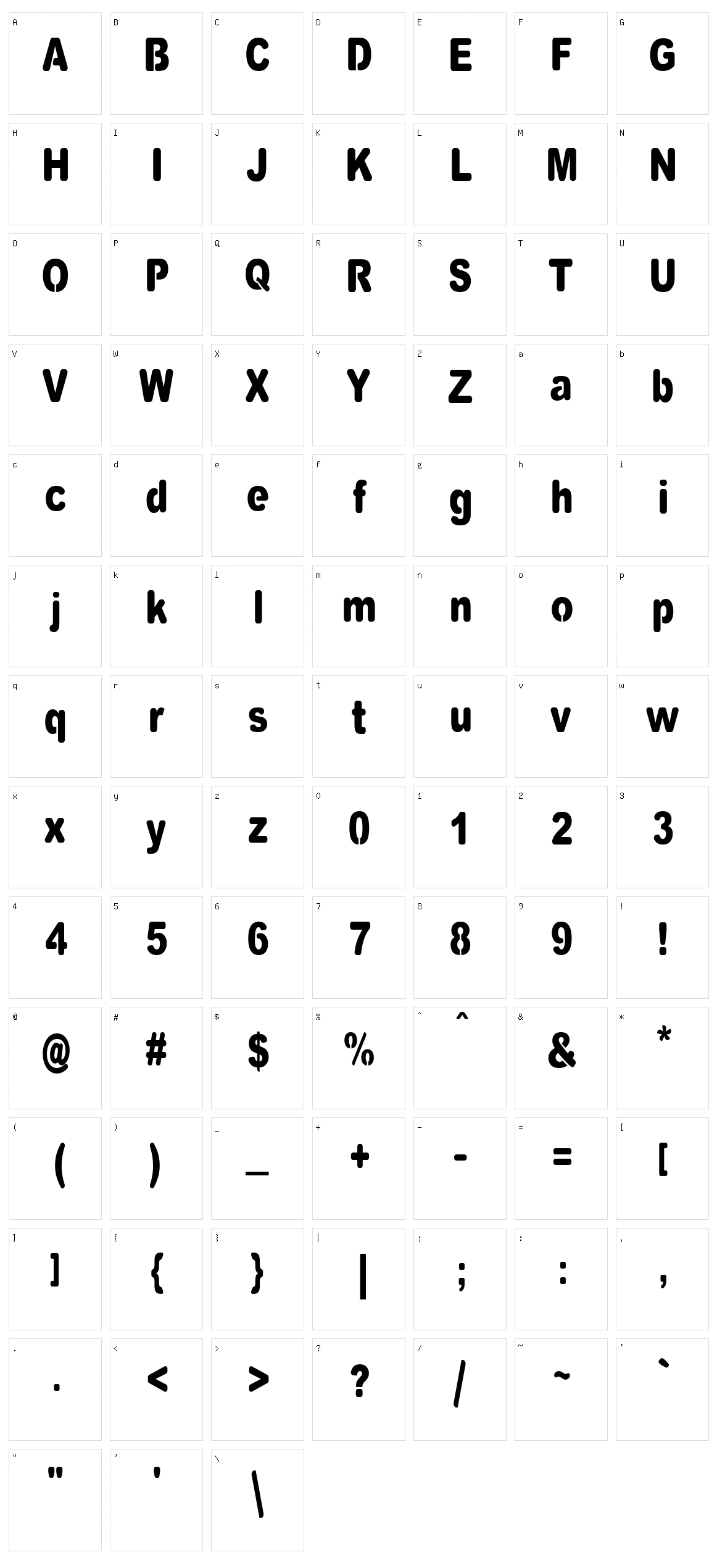 VinylCuts Character Set