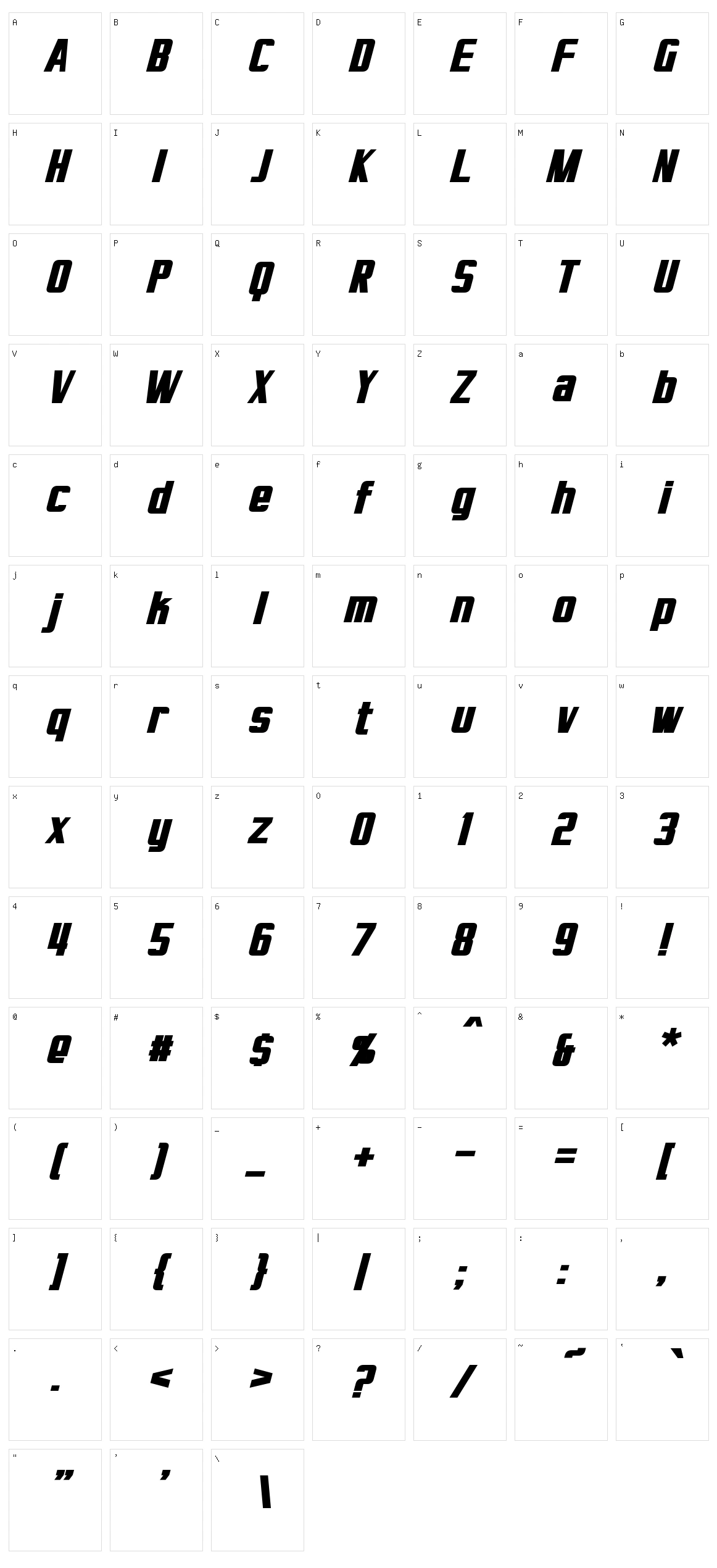 Virtucorp Character Set