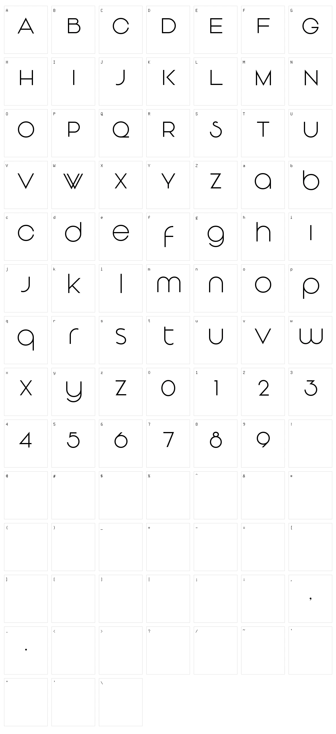 Vonique 43 Character Set