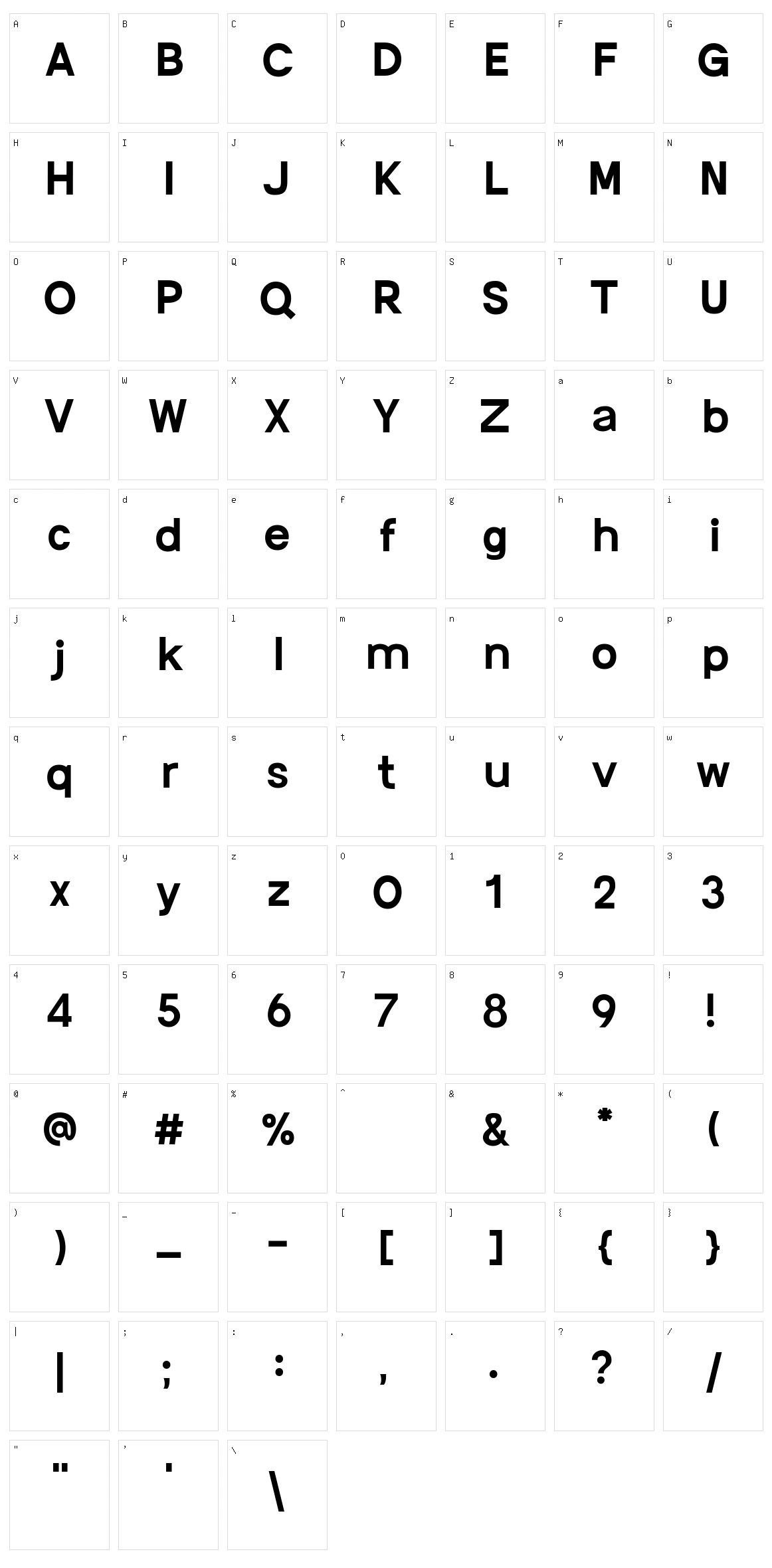 Walby Character Set