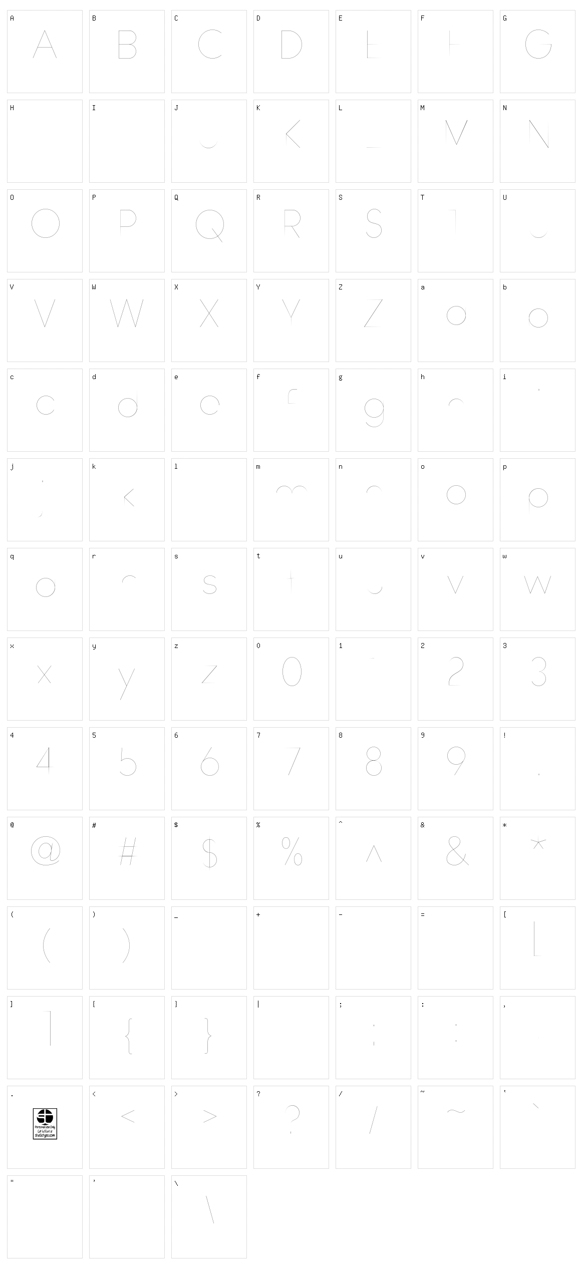 Watchword Character Set