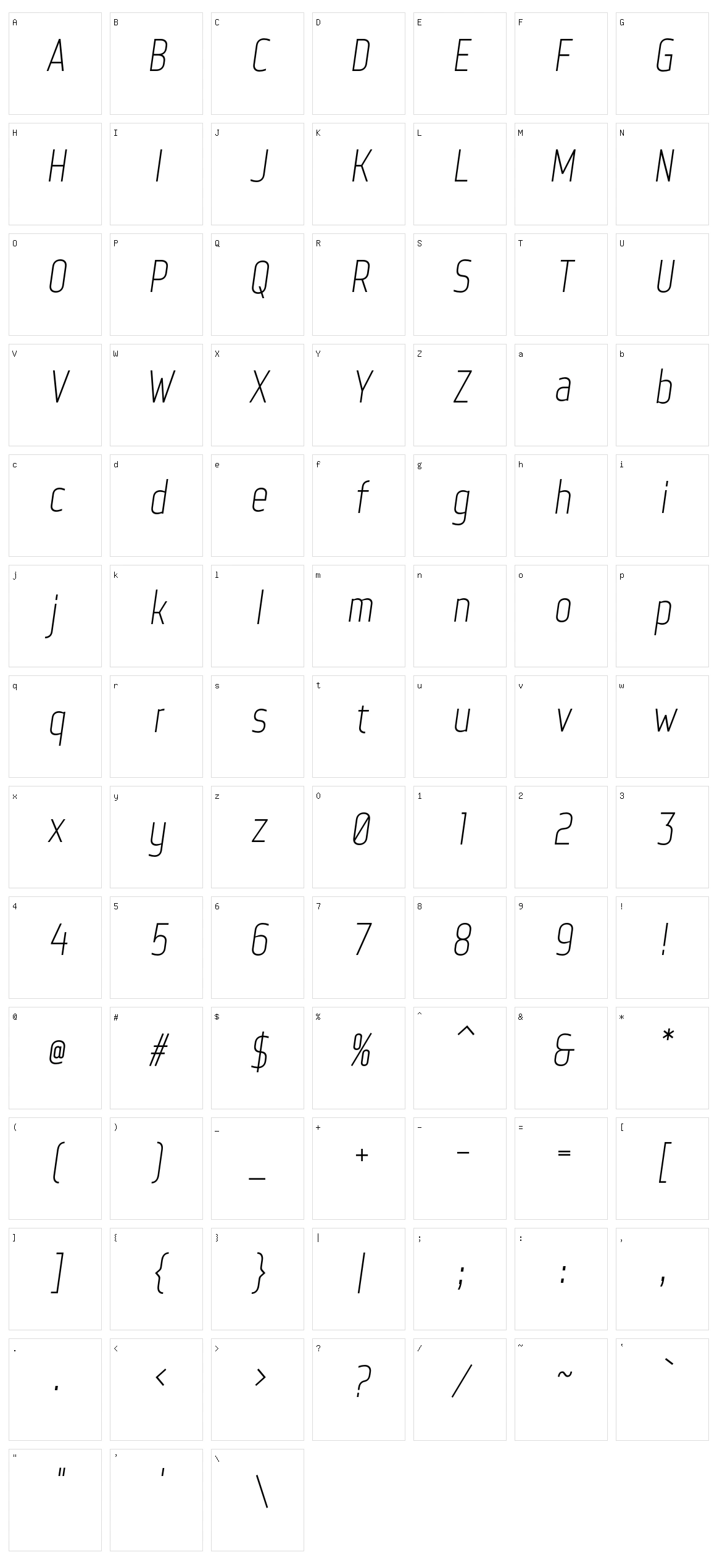 Web Serveroff Character Set