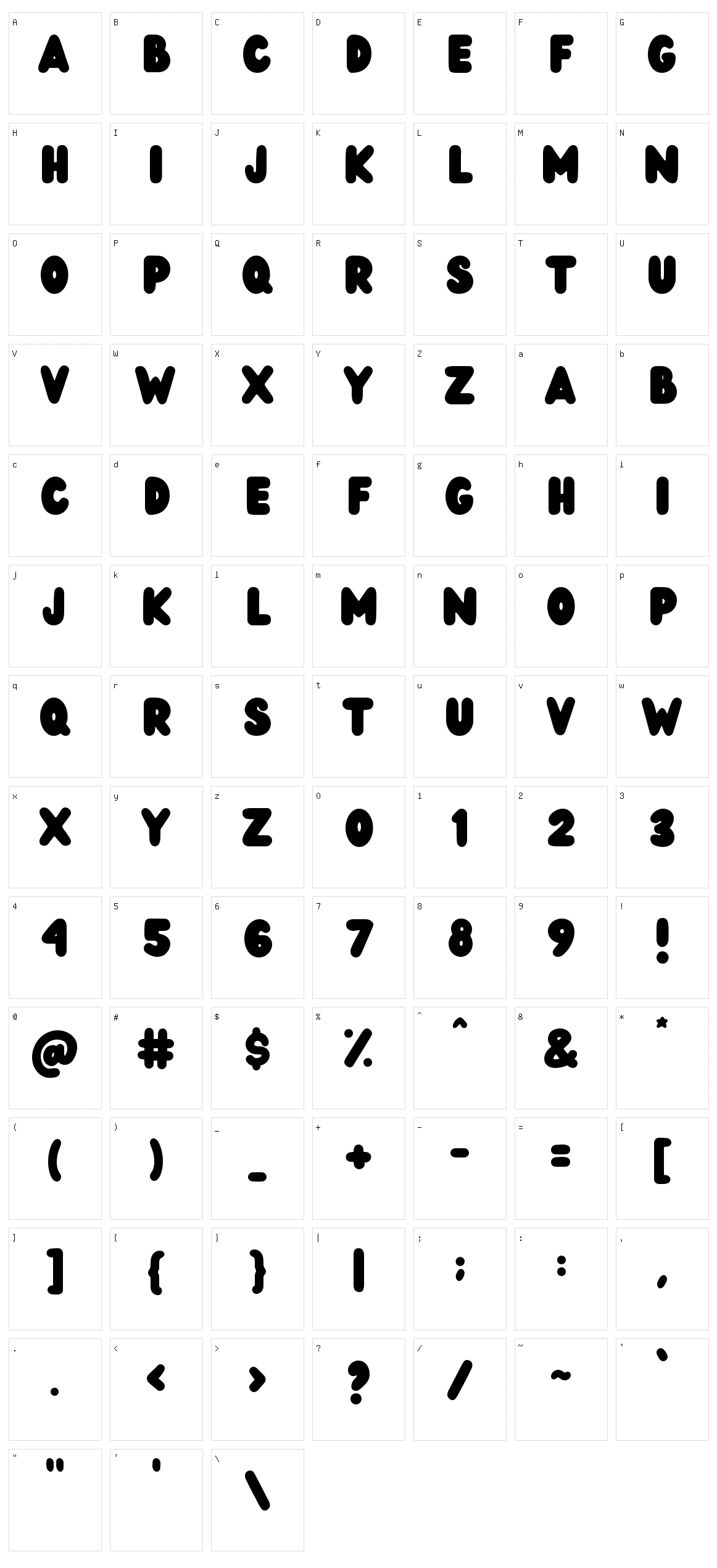 Wedges Character Set