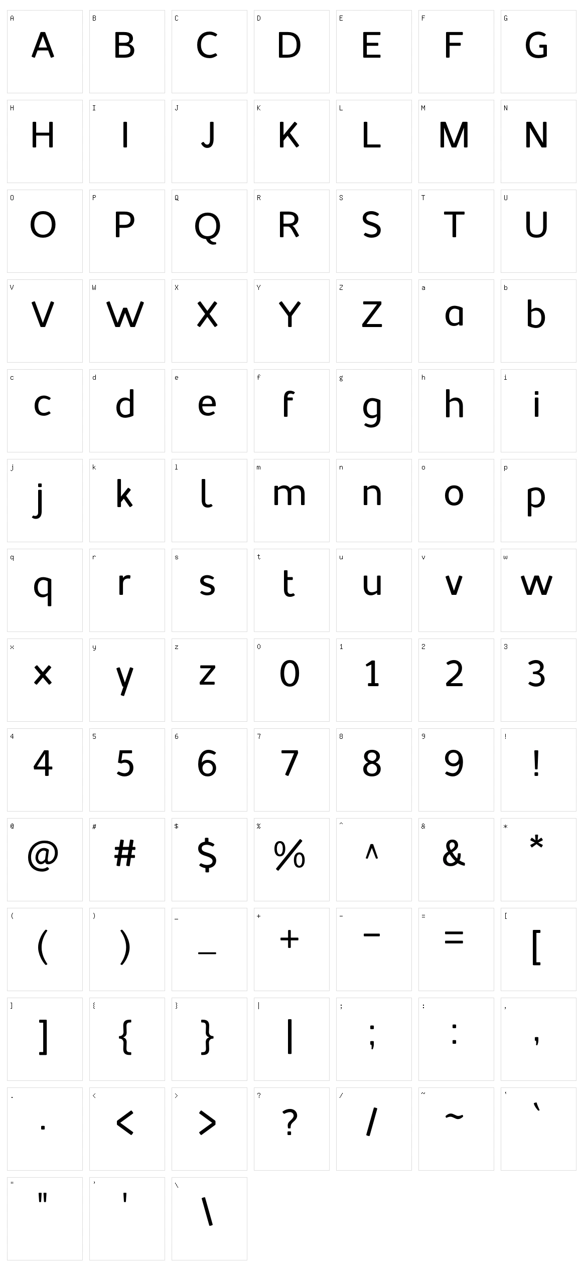 Wence Character Set