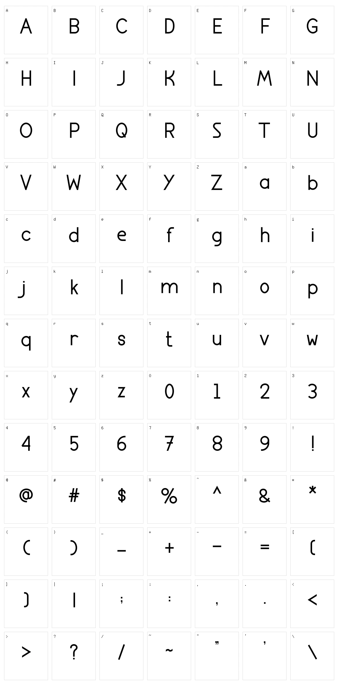 Words Character Set
