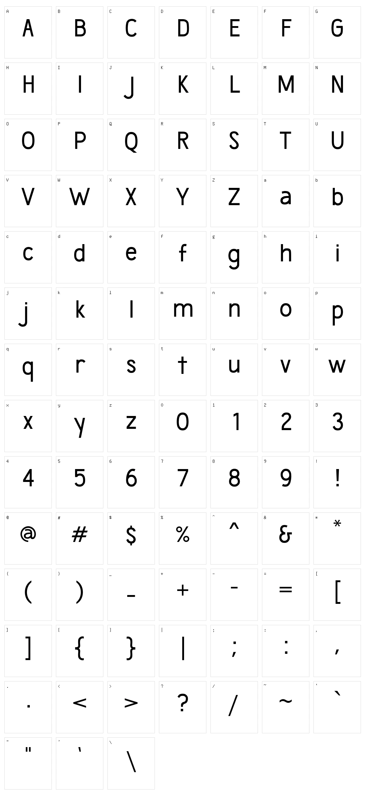 Wumbology Character Set