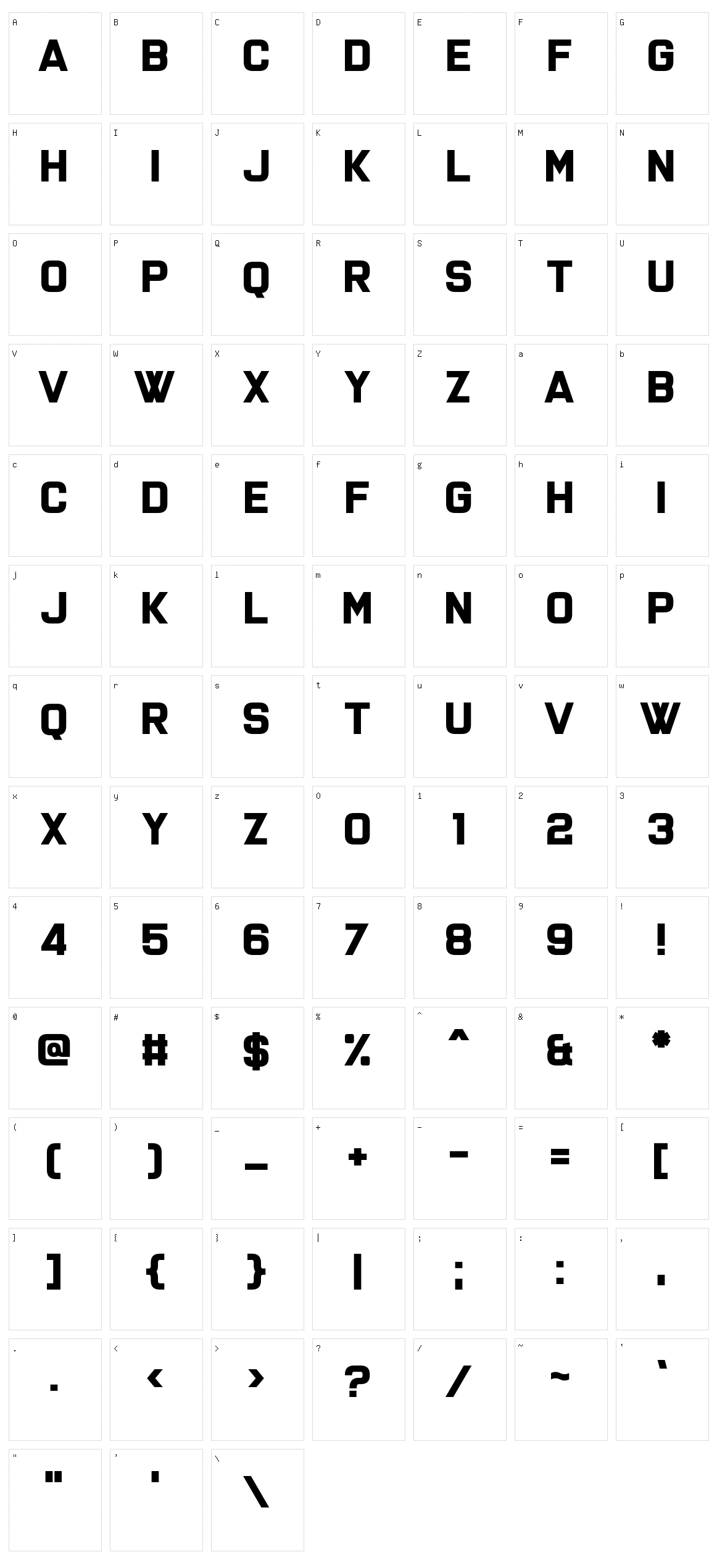 X-Heighting Character Set