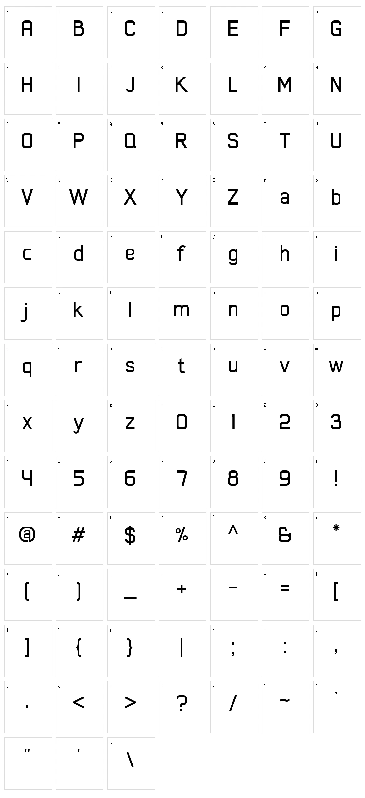 Xelo Character Set