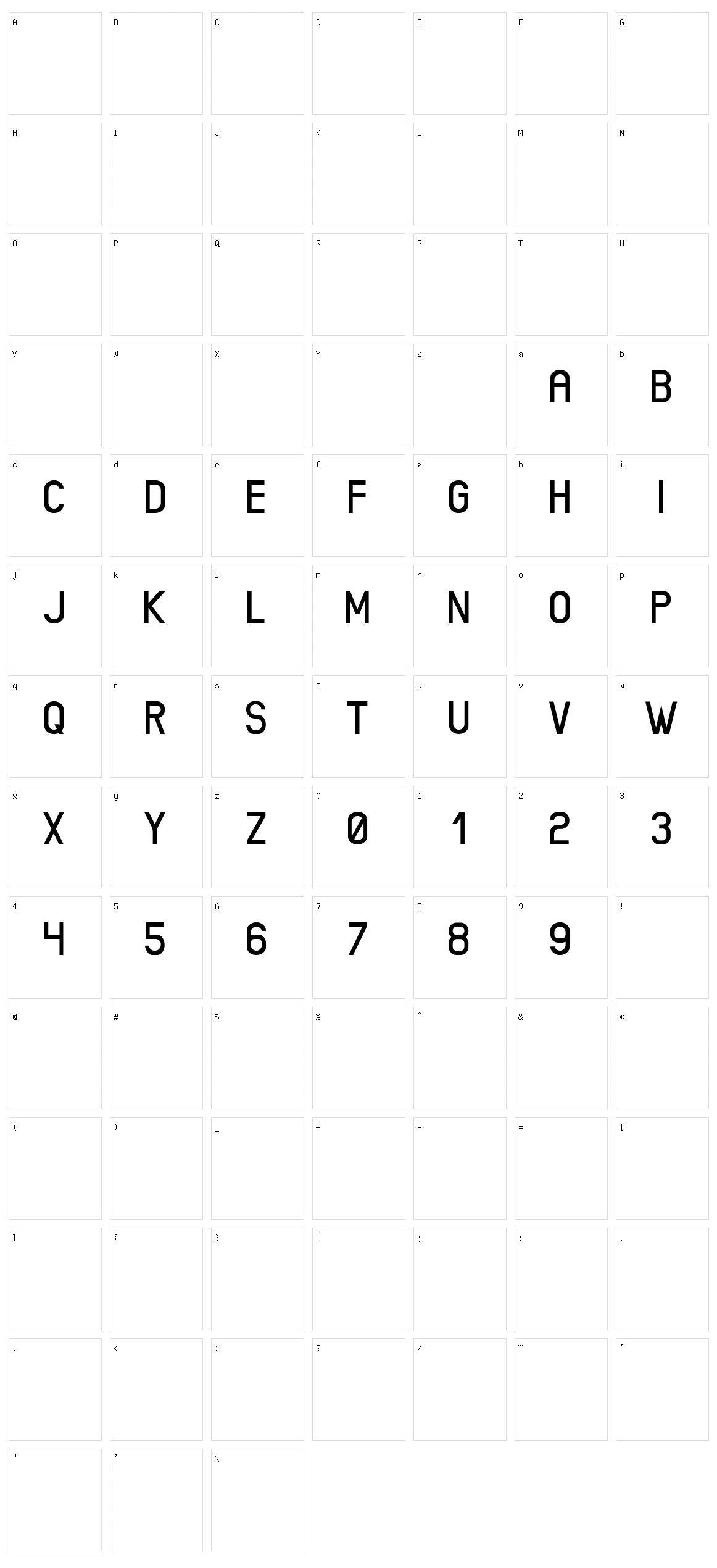 Xenik Character Set