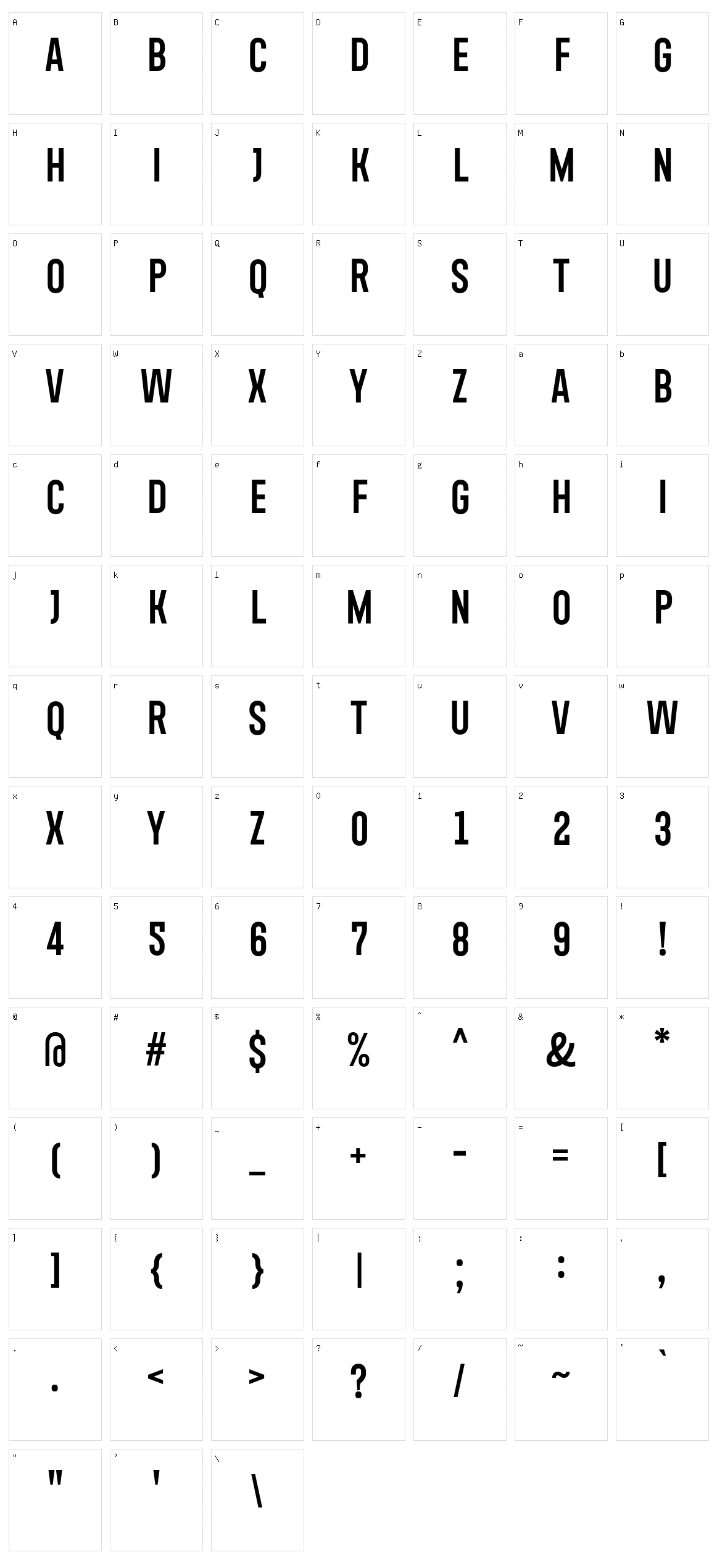 Xhers Character Set