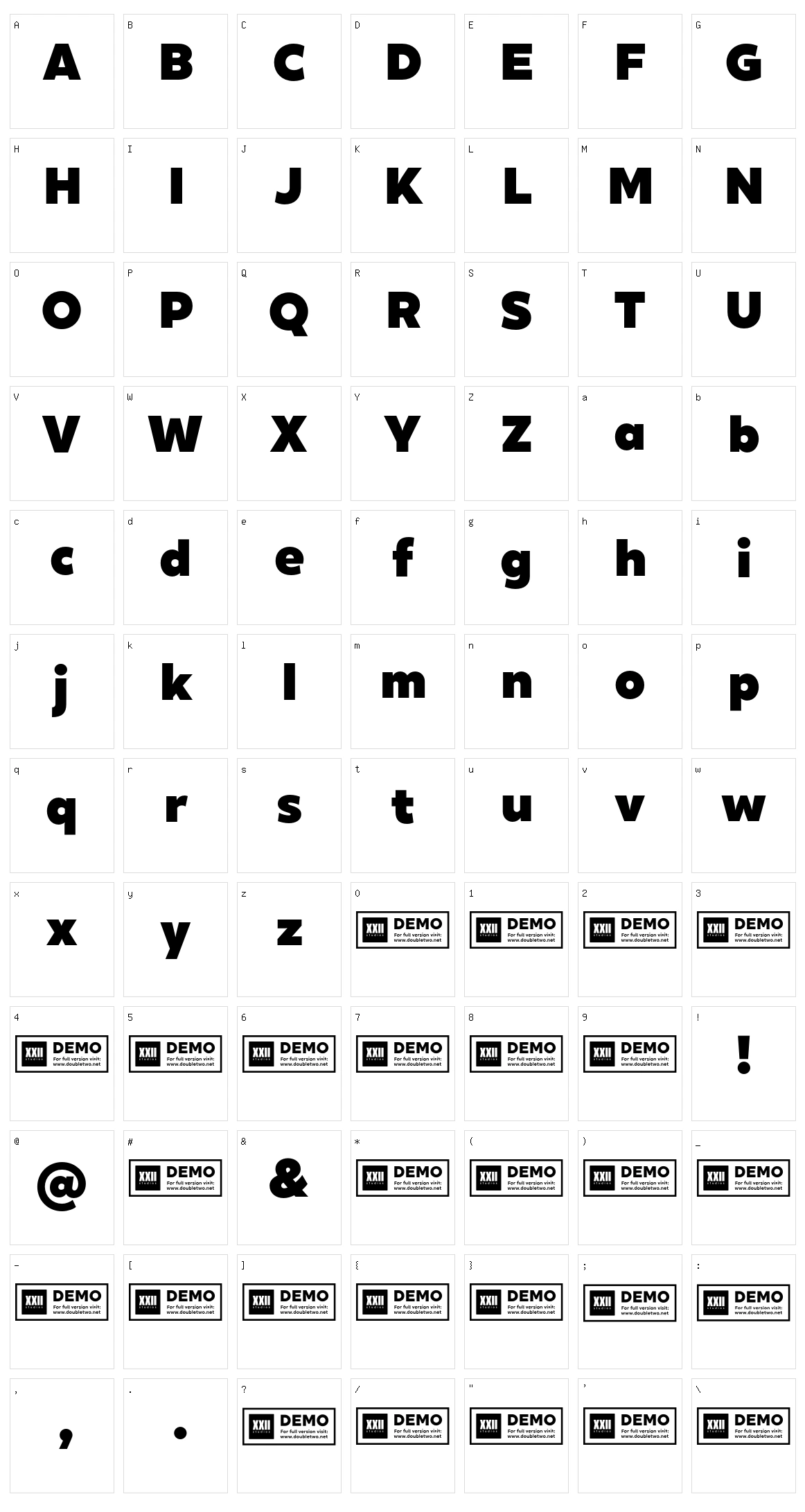 XXII Geom Character Set