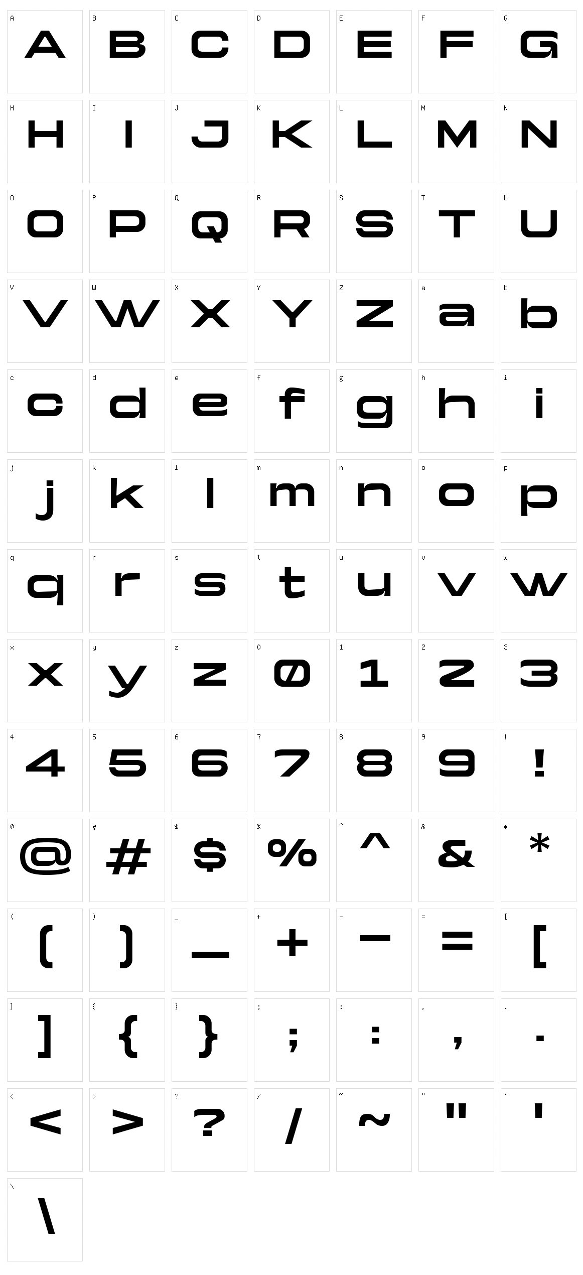 Yapari Character Set