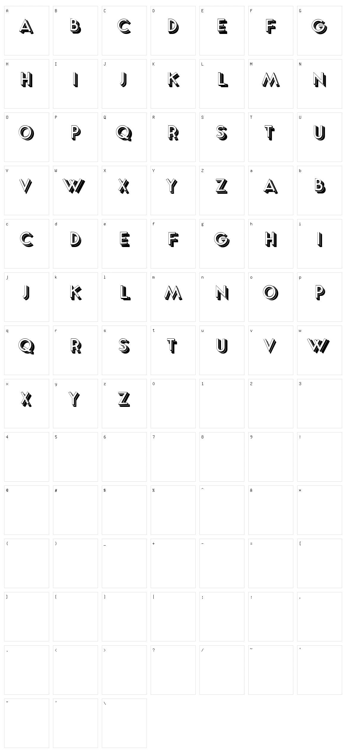 Yellowed Character Set