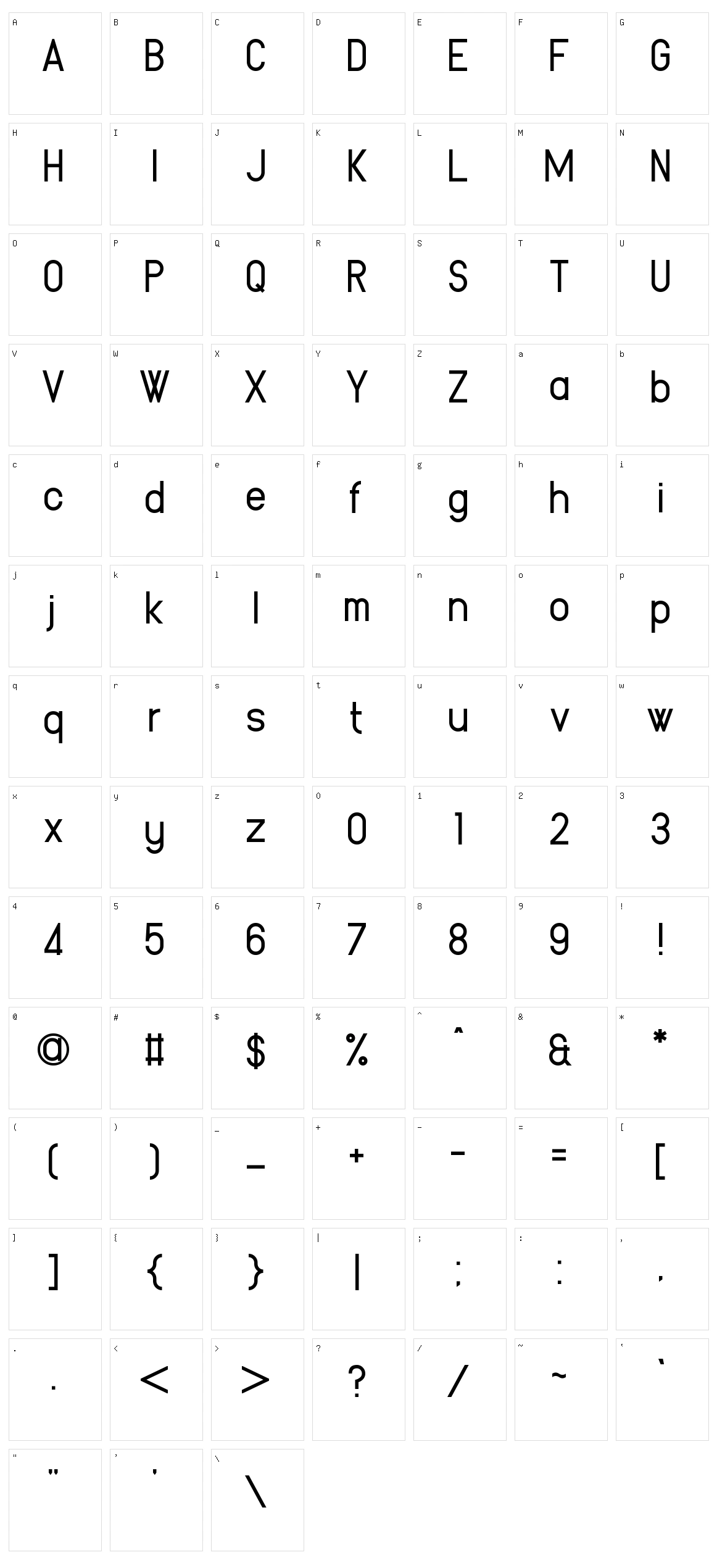 Yetimology Character Set