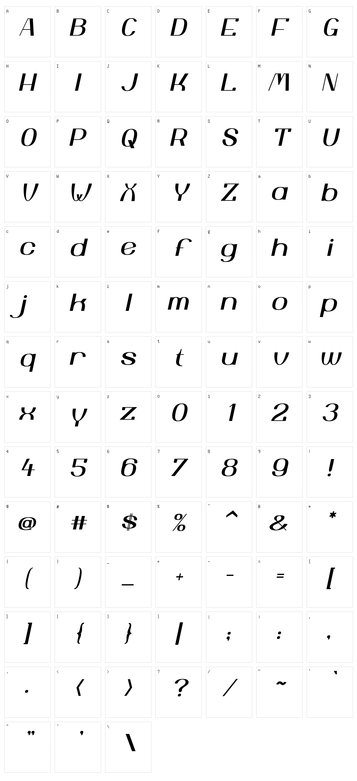 Yiggivoo Character Set