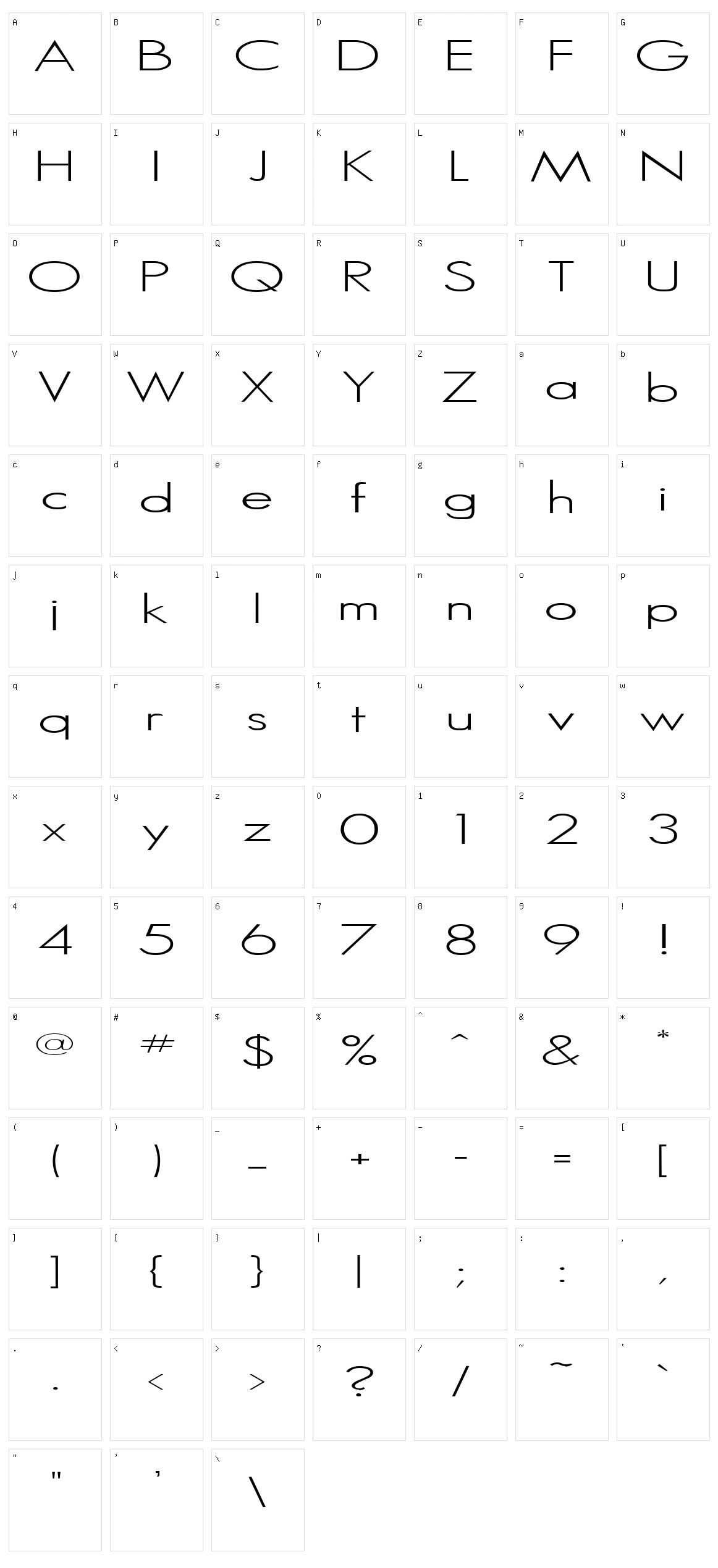 Zachary Character Set