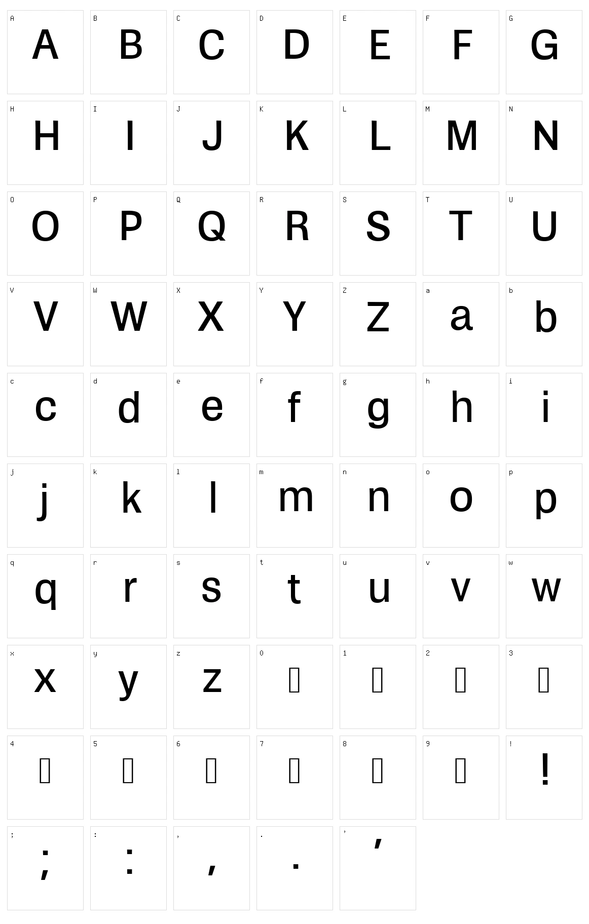 Zikketica Character Set