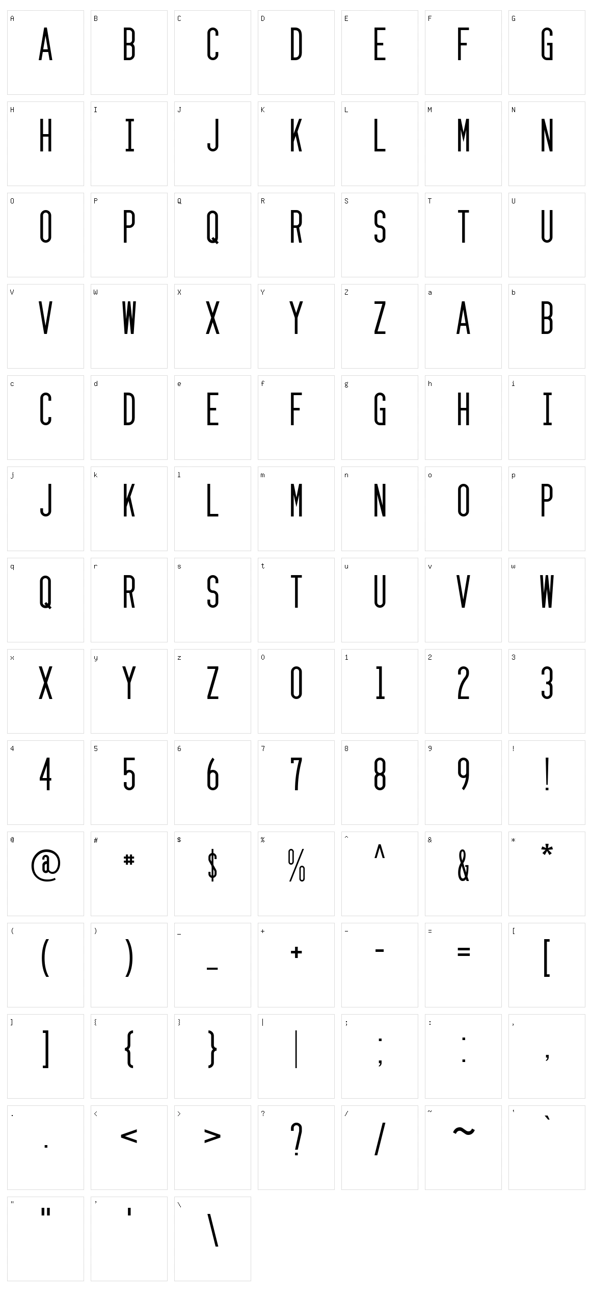 Zzyzx Character Set