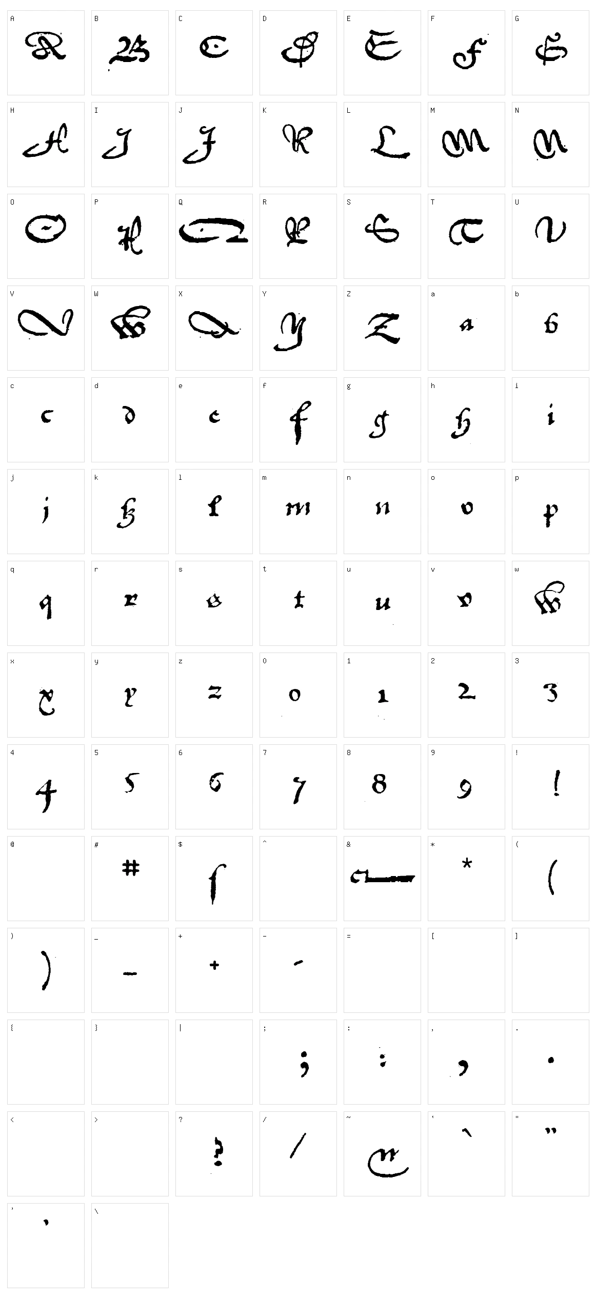 1742 Frenchcivilite Character Set