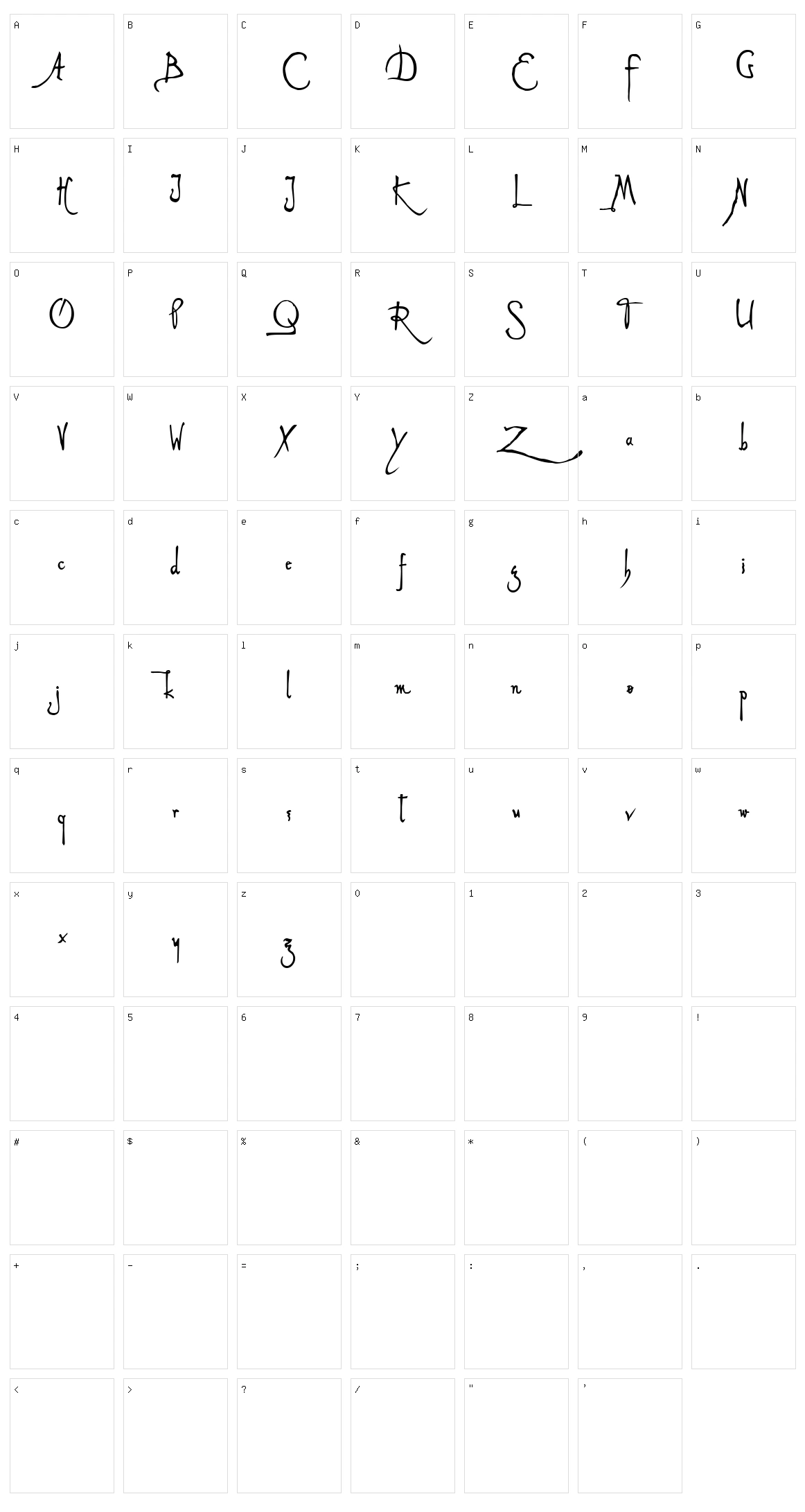 Alleghieri Character Set