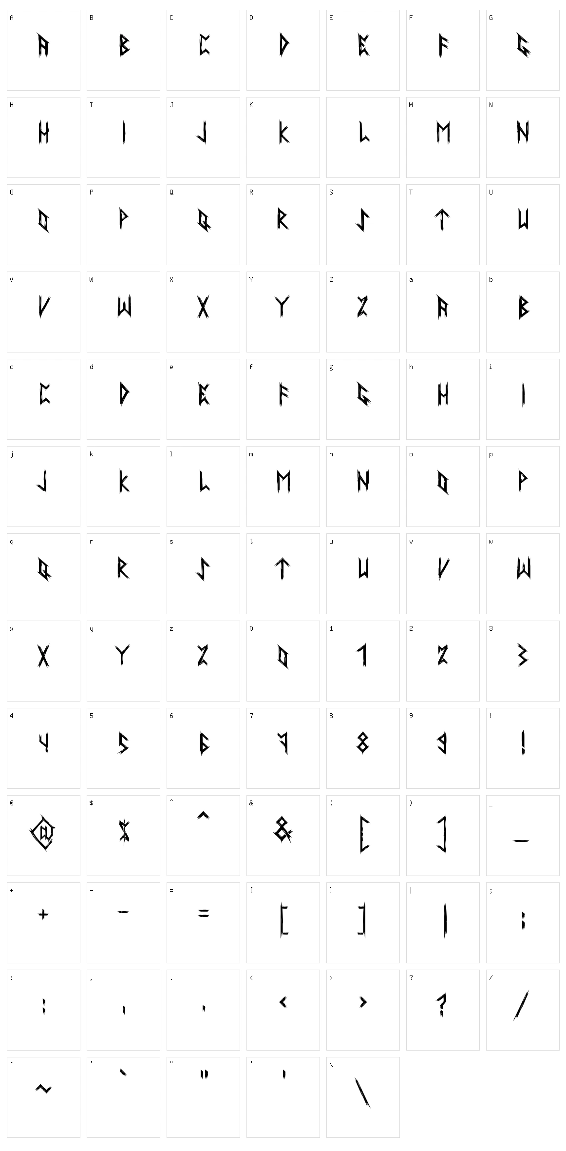 Ancient Runes Character Set