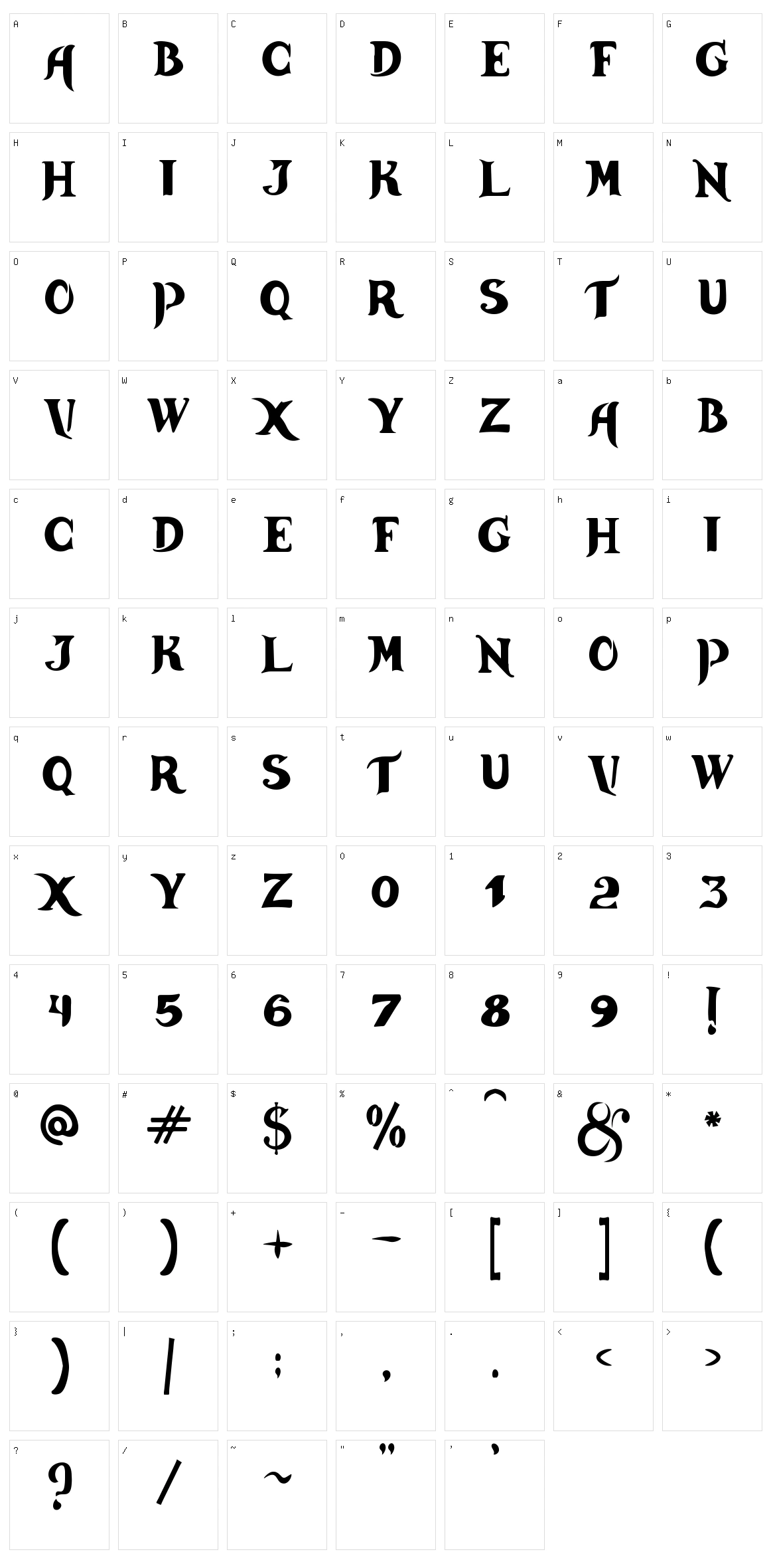 Ancient Tulip Character Set