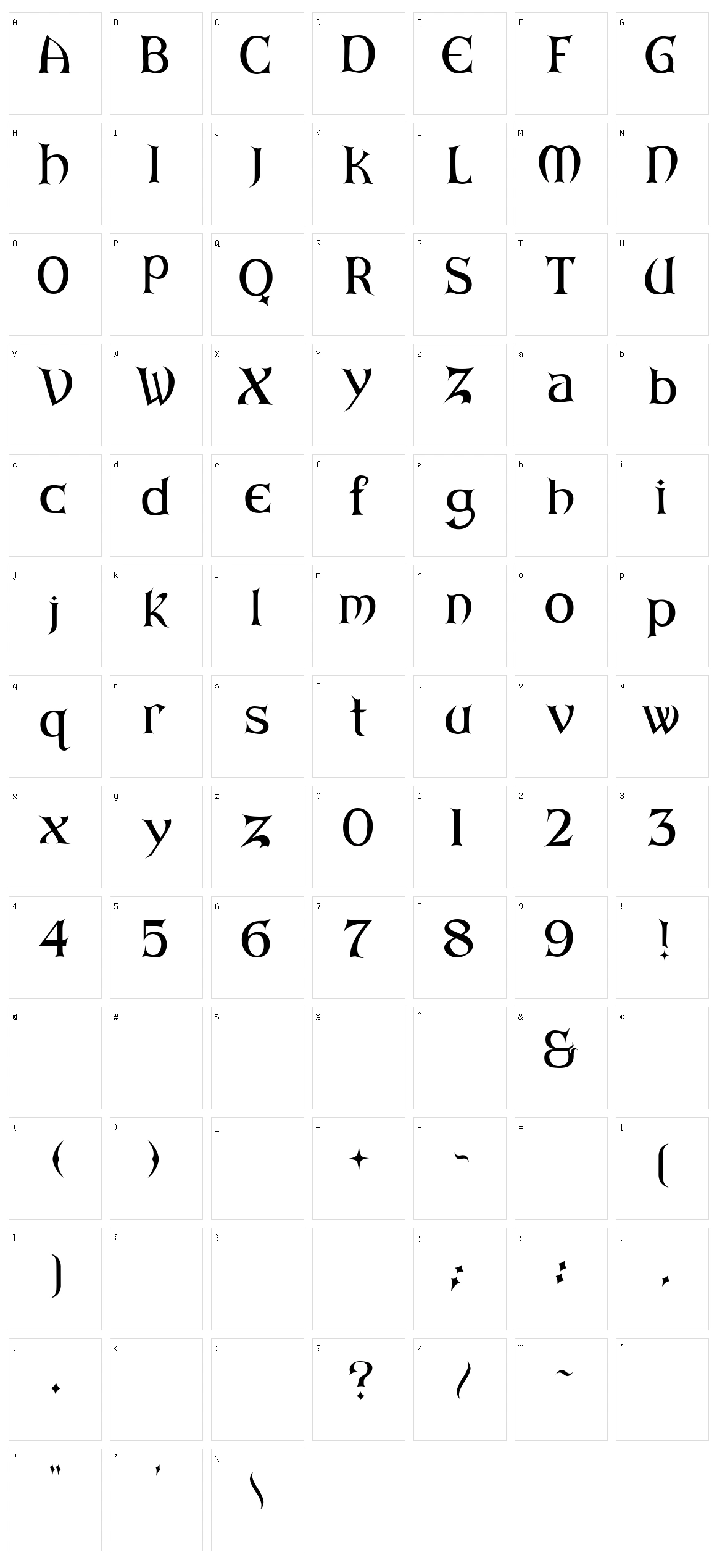 Arkham Character Set